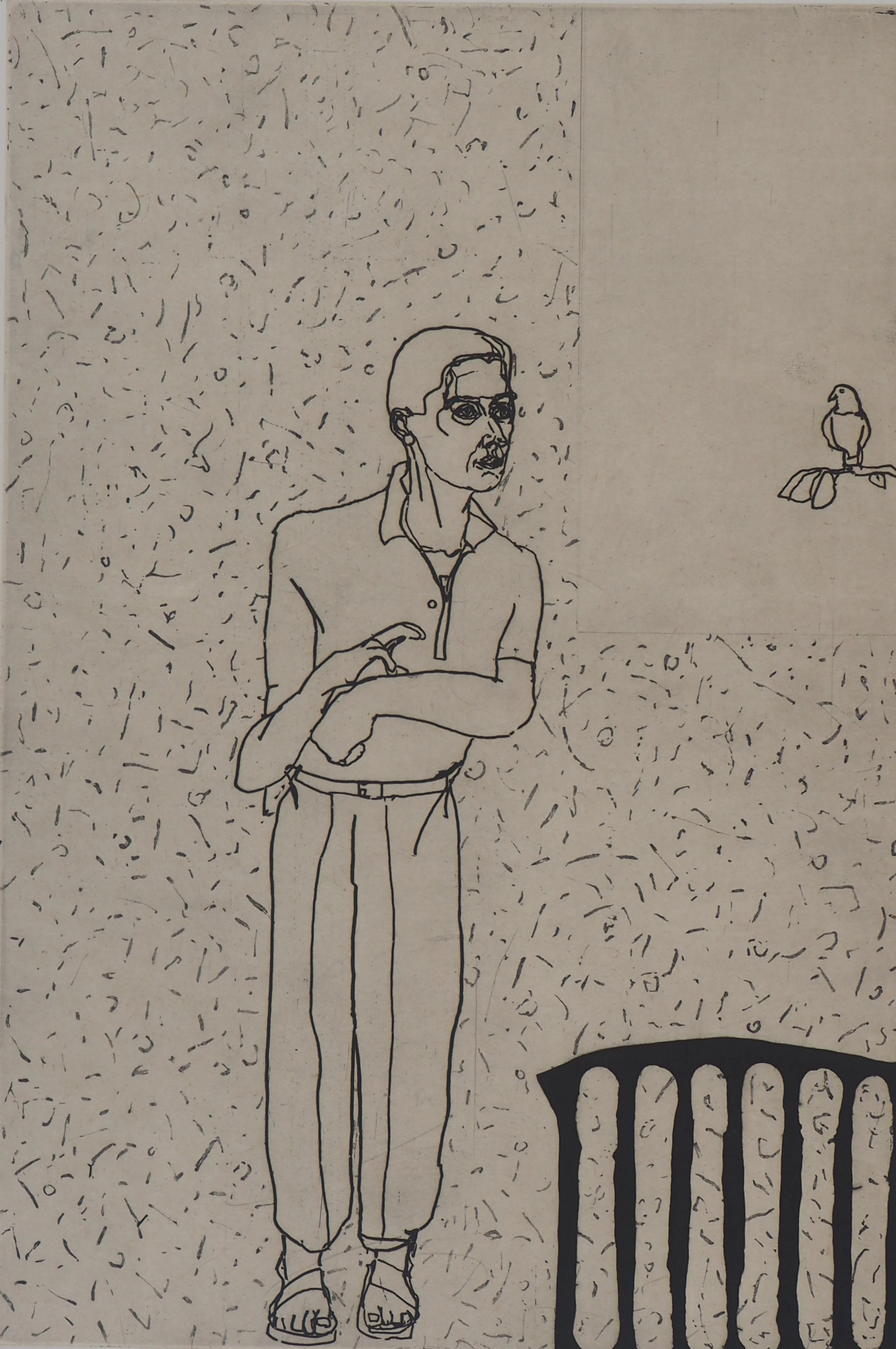 François Vincent - Portrait d'un homme : Jacques, 1994 - Gravure originale