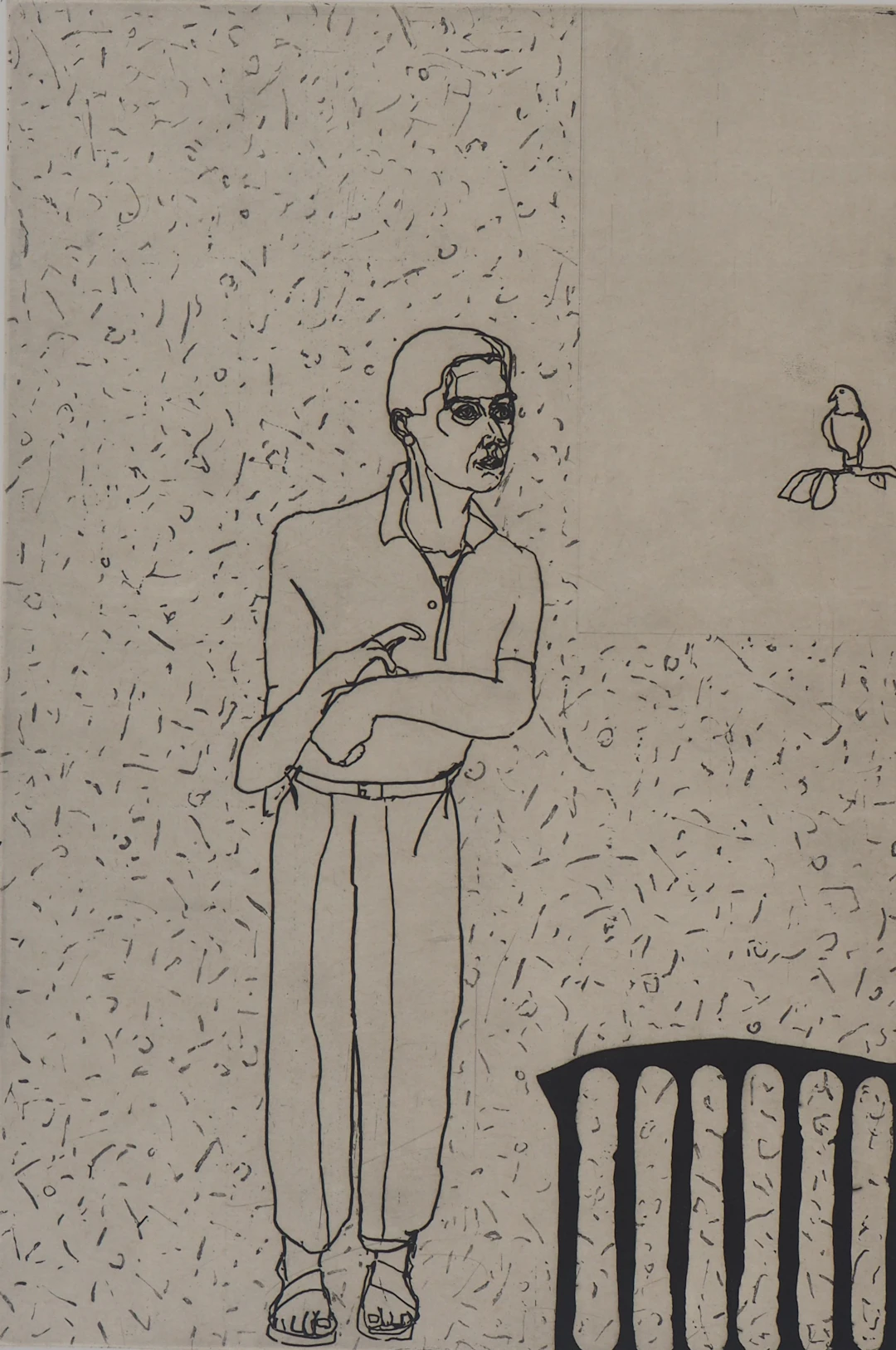 François Vincent - Portrait d'un homme : Jacques, 1994 - Gravure originale