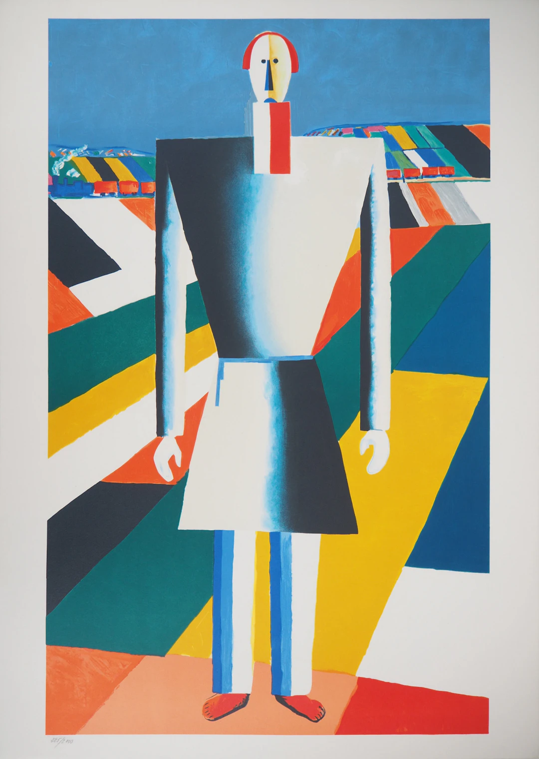 Kasimir Malevitch (d’après) : Homme dans les champs - Lithographie (Mourlot)