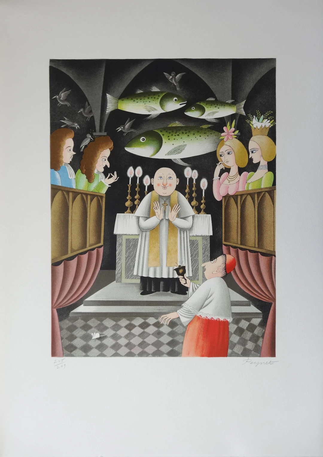 Raymond PEYNET - Gourmandise, délicieux péché - Lithographie originale