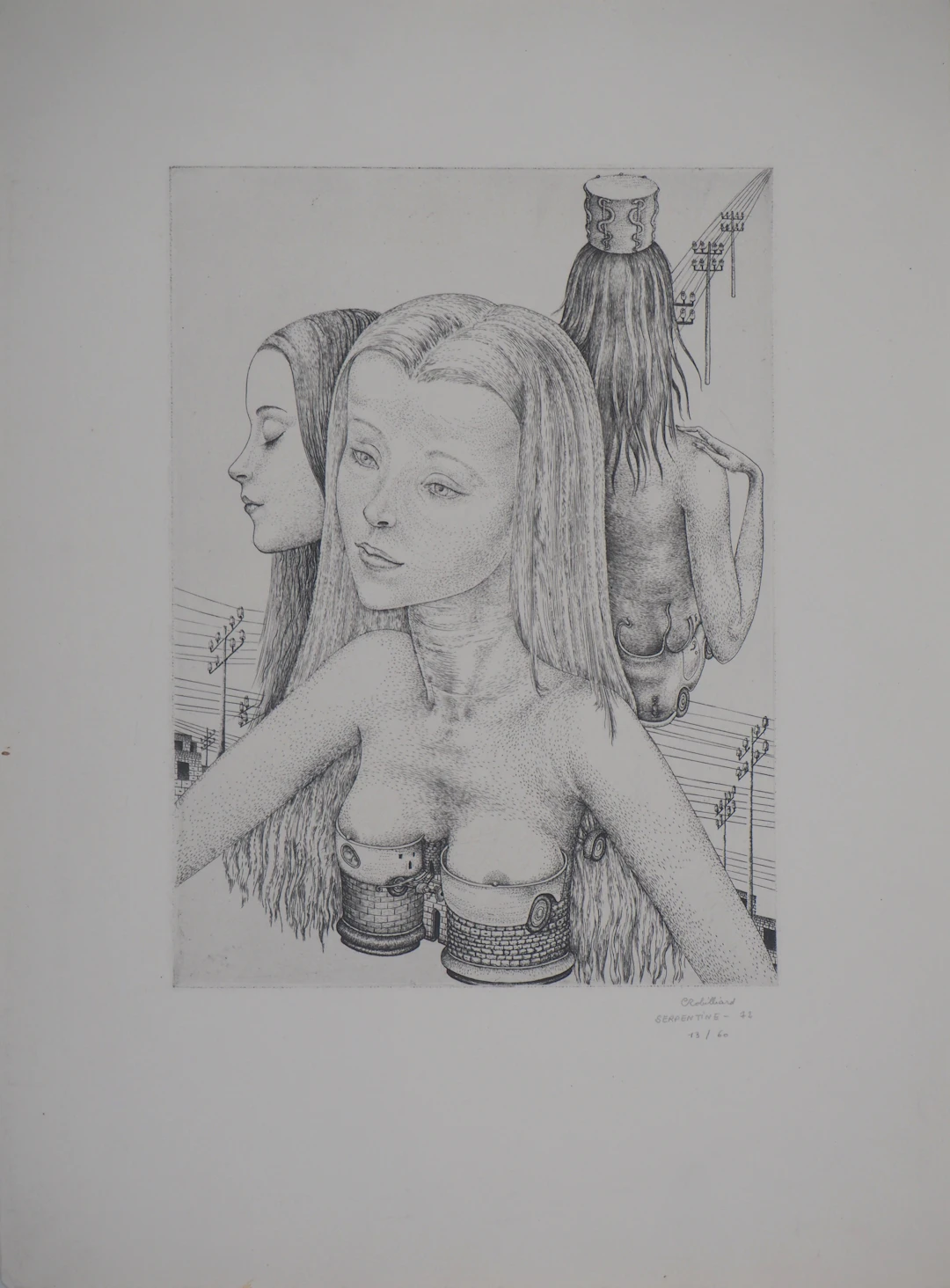 Christian Robilliard - Serpentine, 1972 - Gravure originale signée