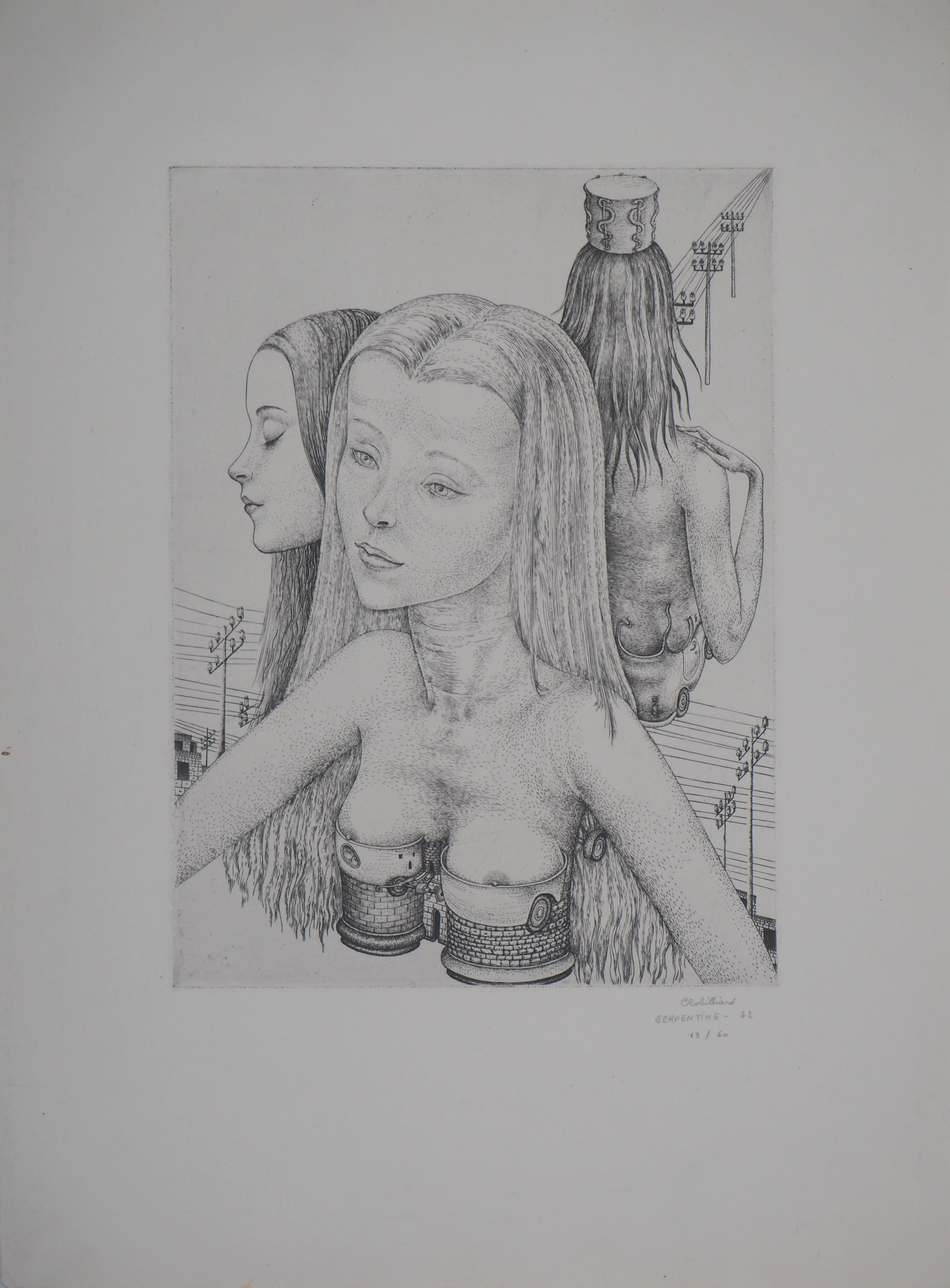 Christian Robilliard - Serpentine, 1972 - Gravure originale signée