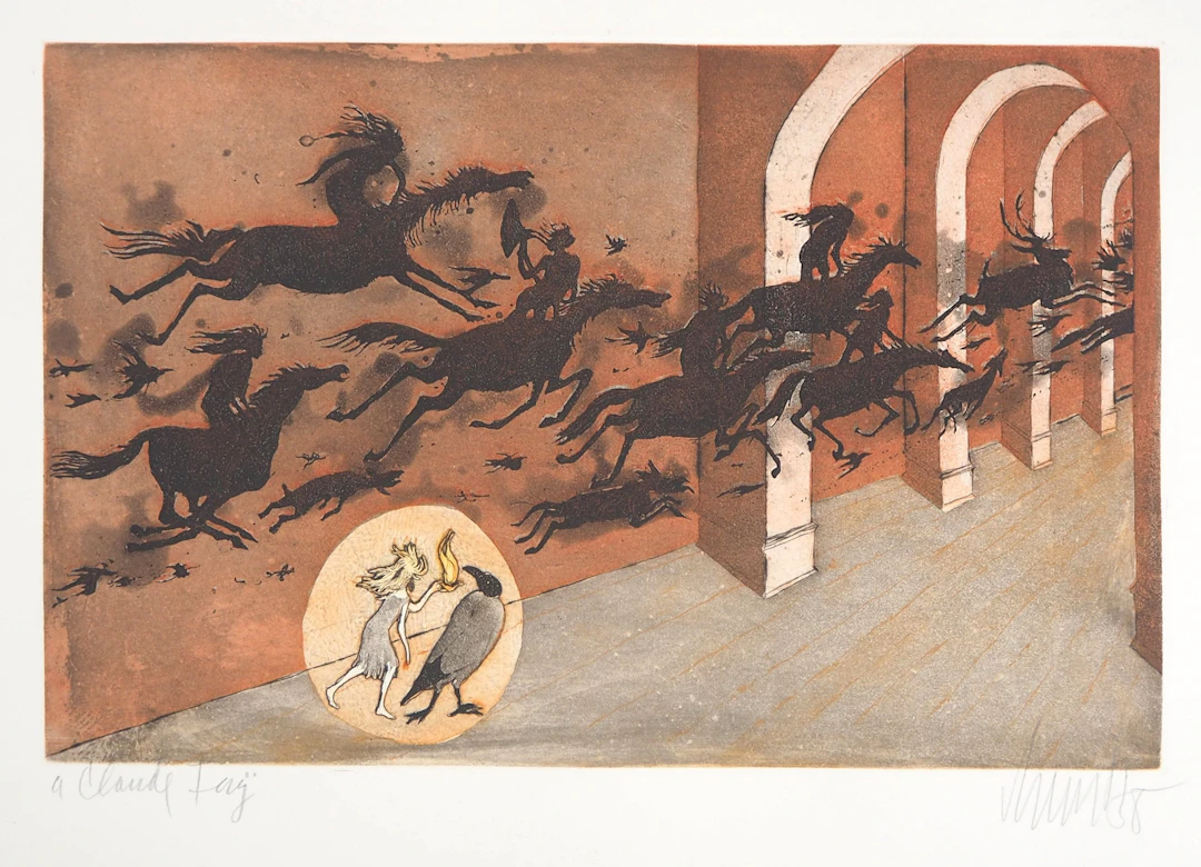 Lars BO : L’Ombre du rêve surréaliste, 1969 - Gravure originale signée