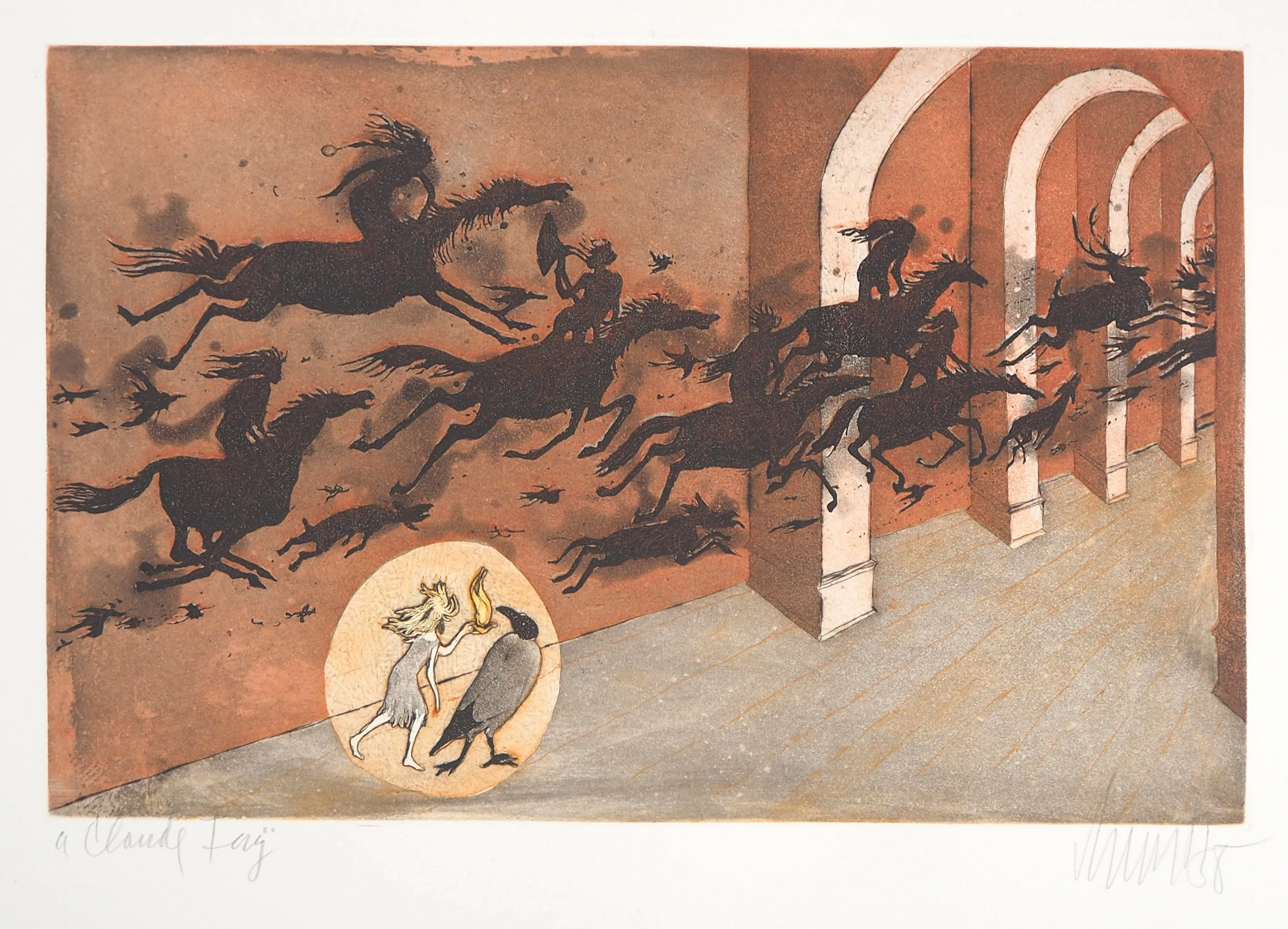 Lars BO : L’Ombre du rêve surréaliste, 1969 - Gravure originale signée
