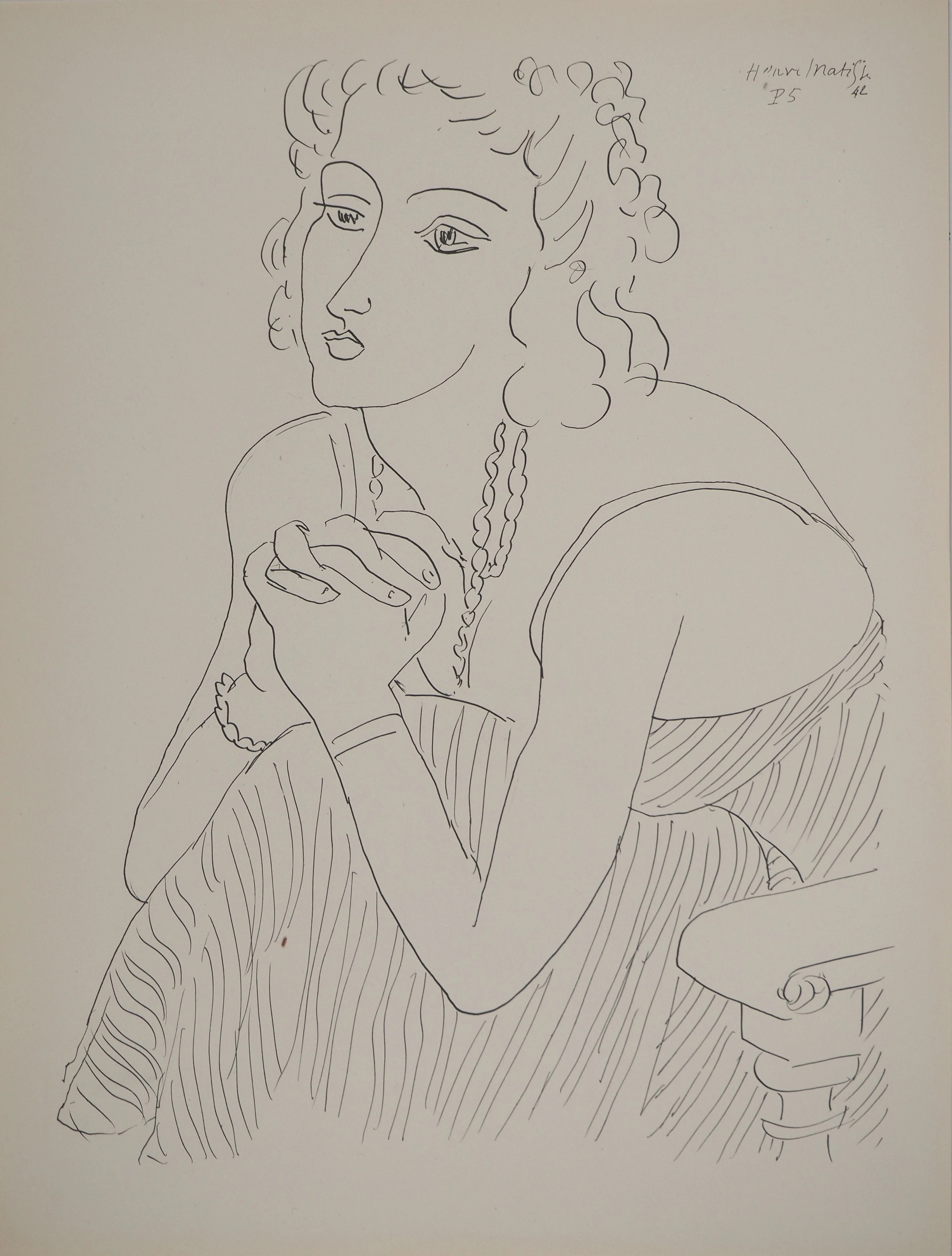 Henri MATISSE : La muse suppliant, Lithographie signée