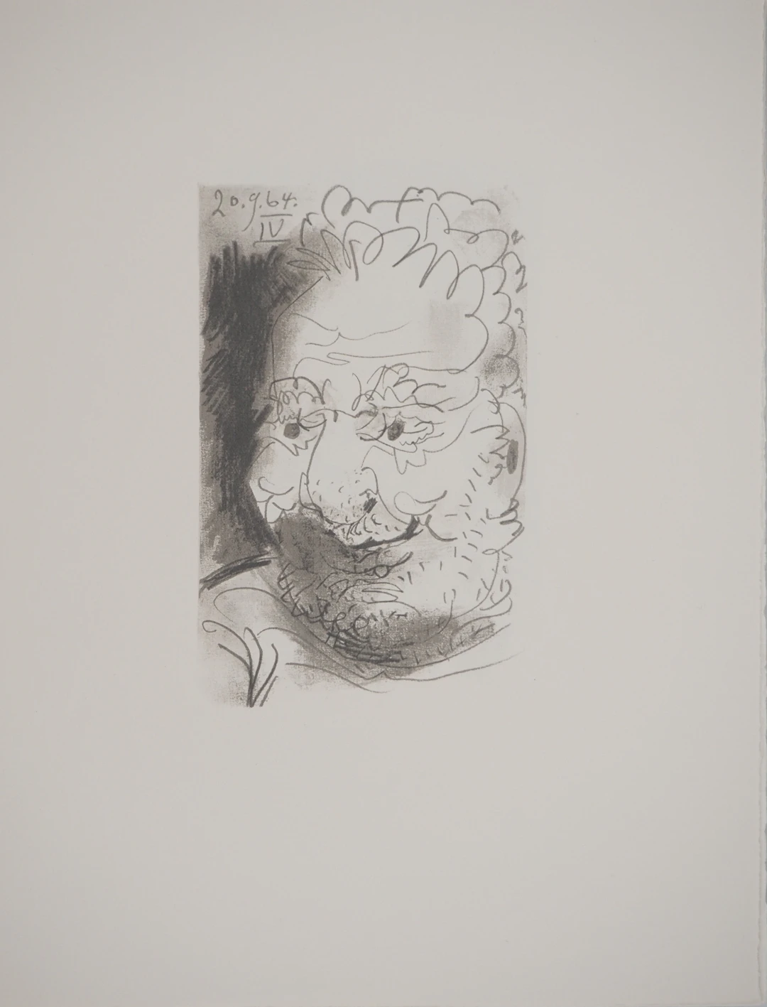 Pablo PICASSO : Le Goût du Bonheur, Portrait d'un vieillard, Lithographie