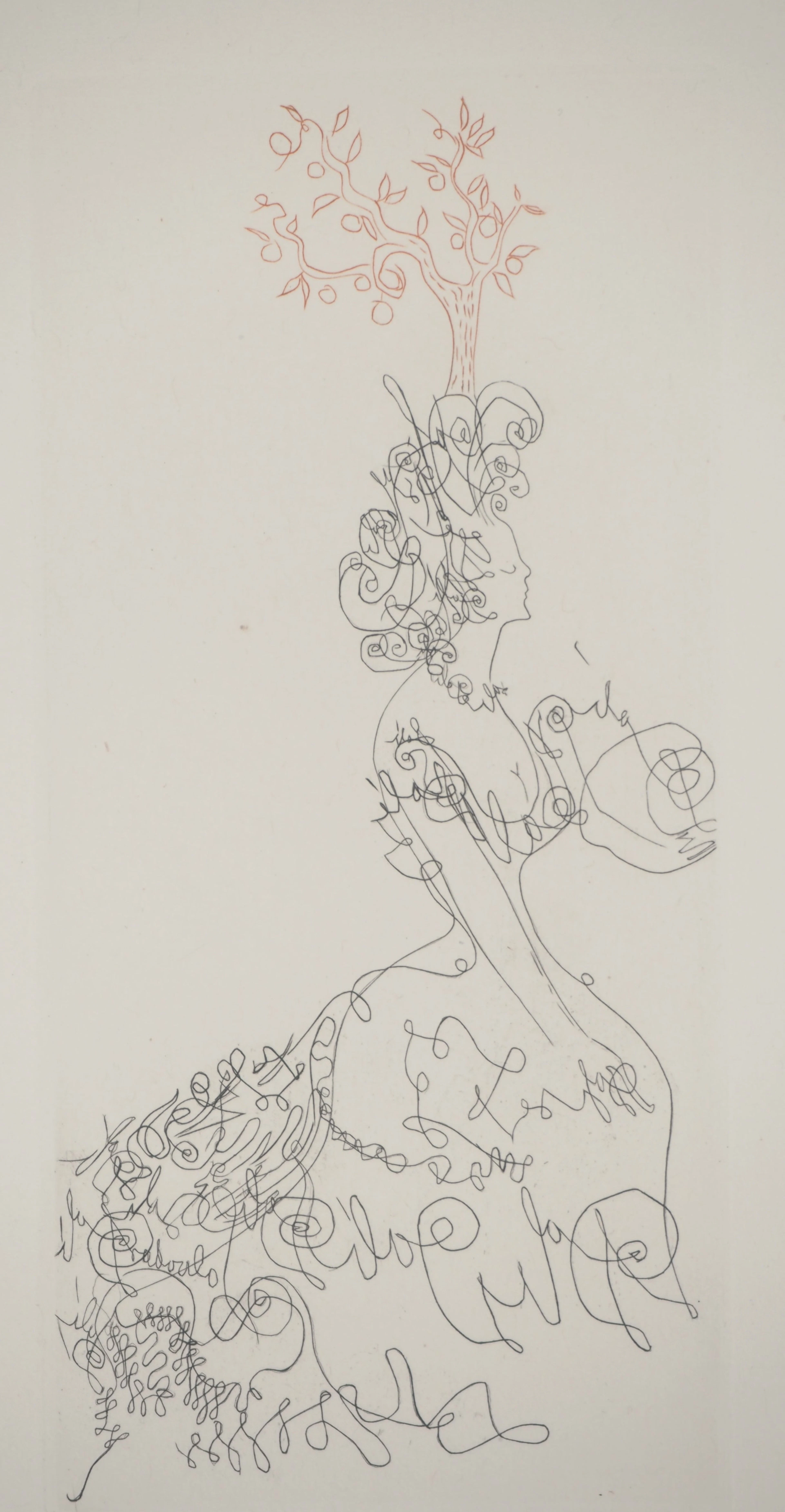 Salvador DALI : La dame de l’orangerie, Gravure originale signée