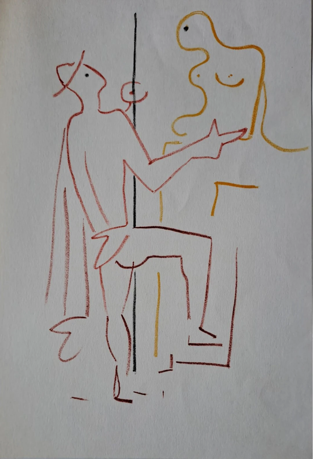 Jean Cocteau - La déclaration - Lithographie originale en couleur