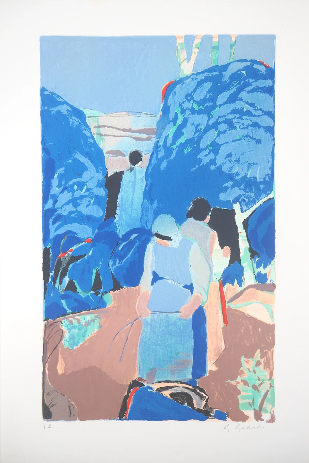 Gabriel GODARD : Rêverie - Lithographie originale signée