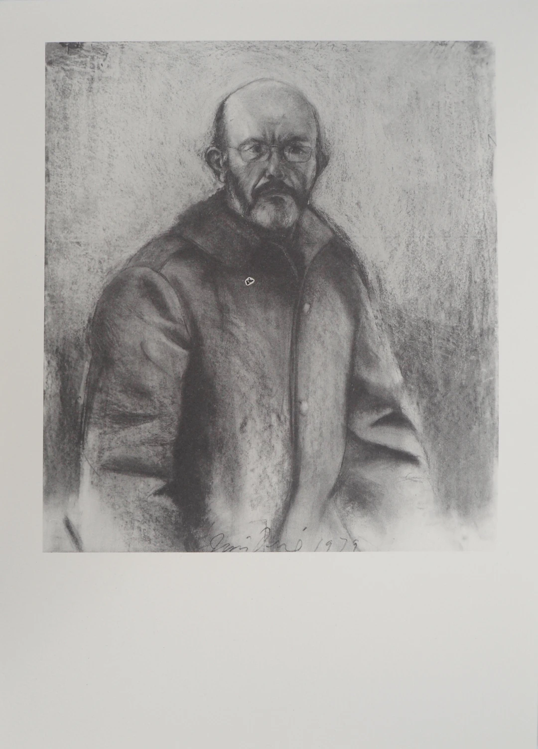Jim DINE : Autoportrait au manteau, Héliogravure signée