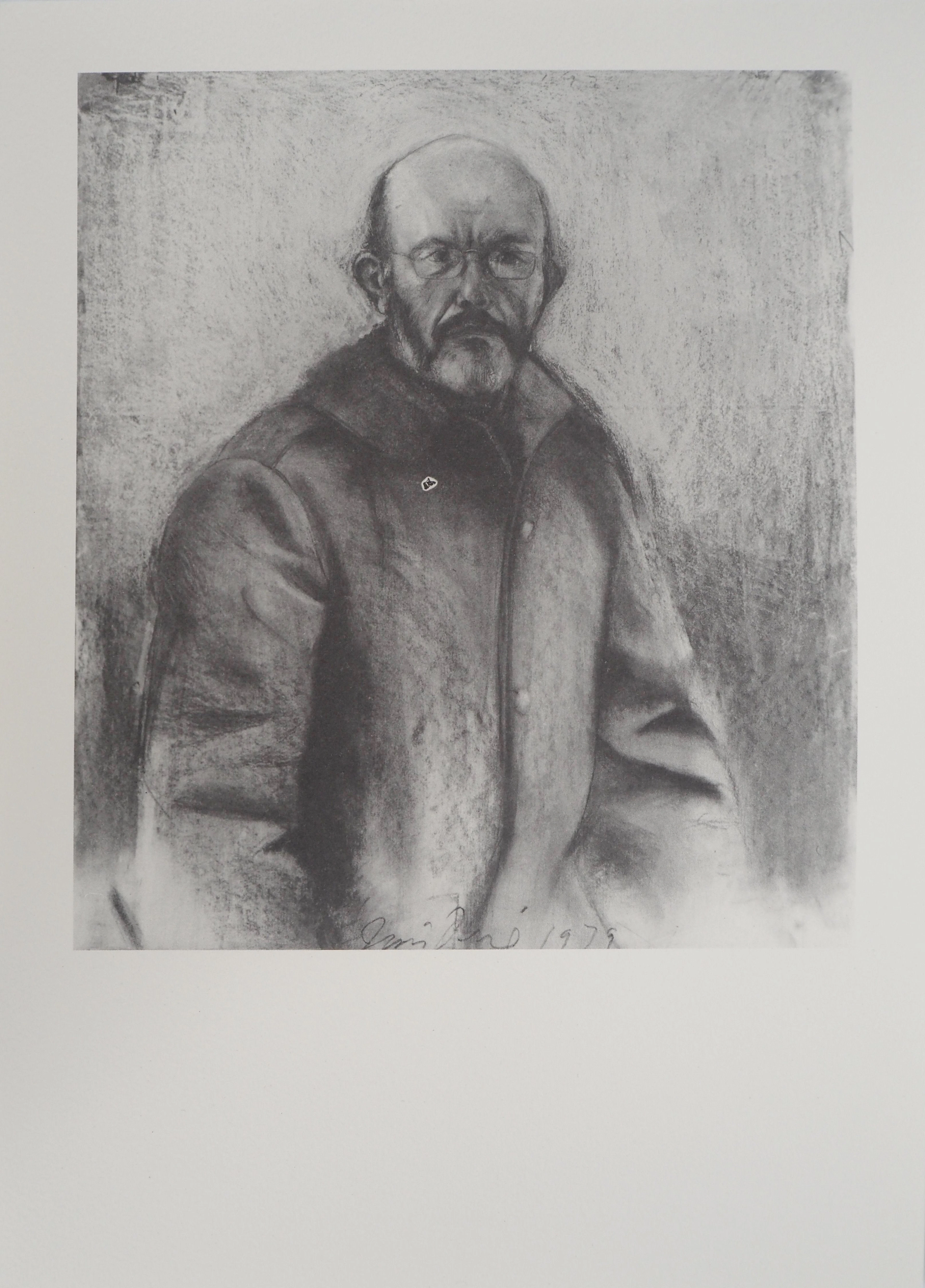 Jim DINE : Autoportrait au manteau, Héliogravure signée