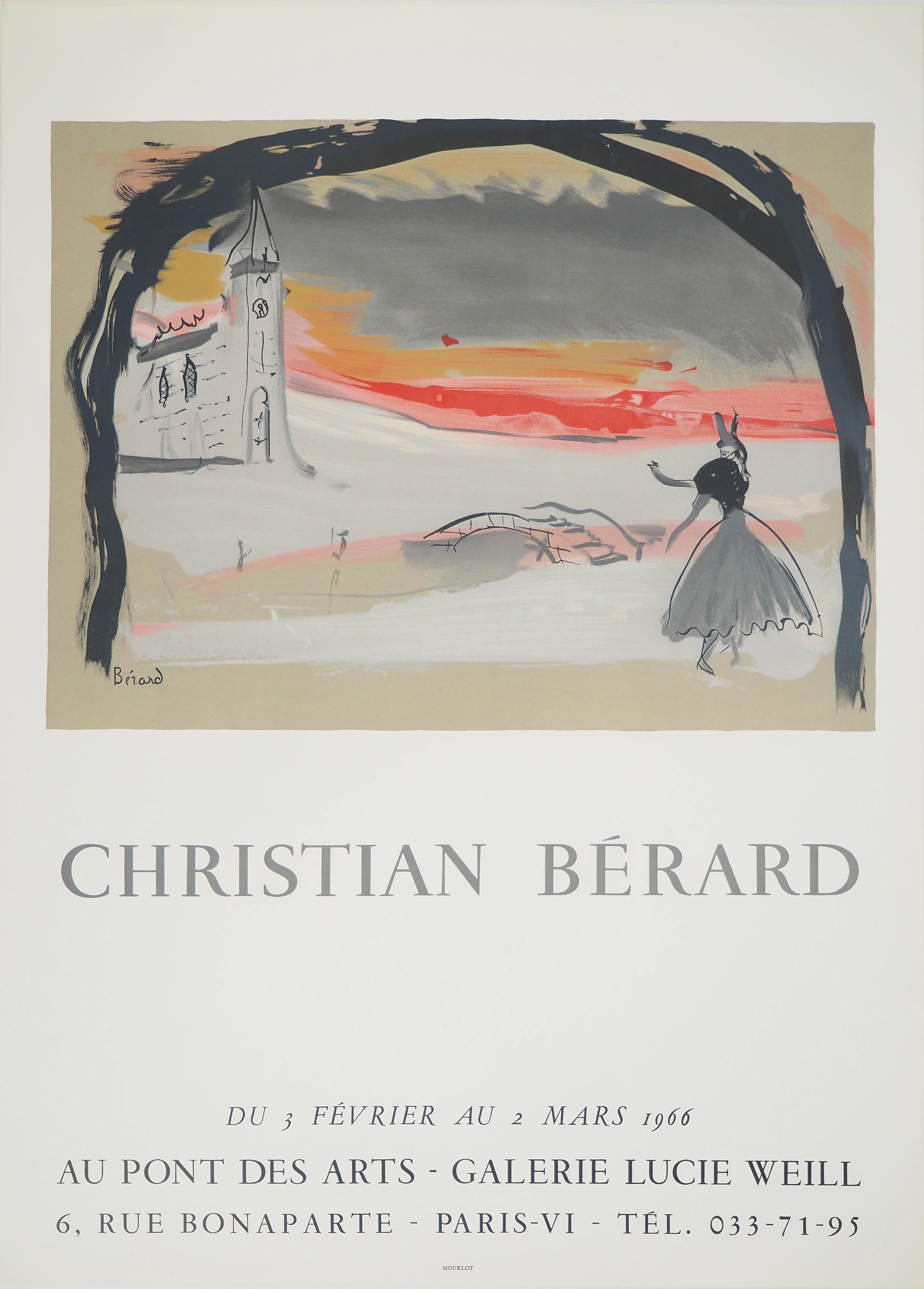 Christian BERARD : Théâtre : La danseuse sur le pont, Affiche en lithographie