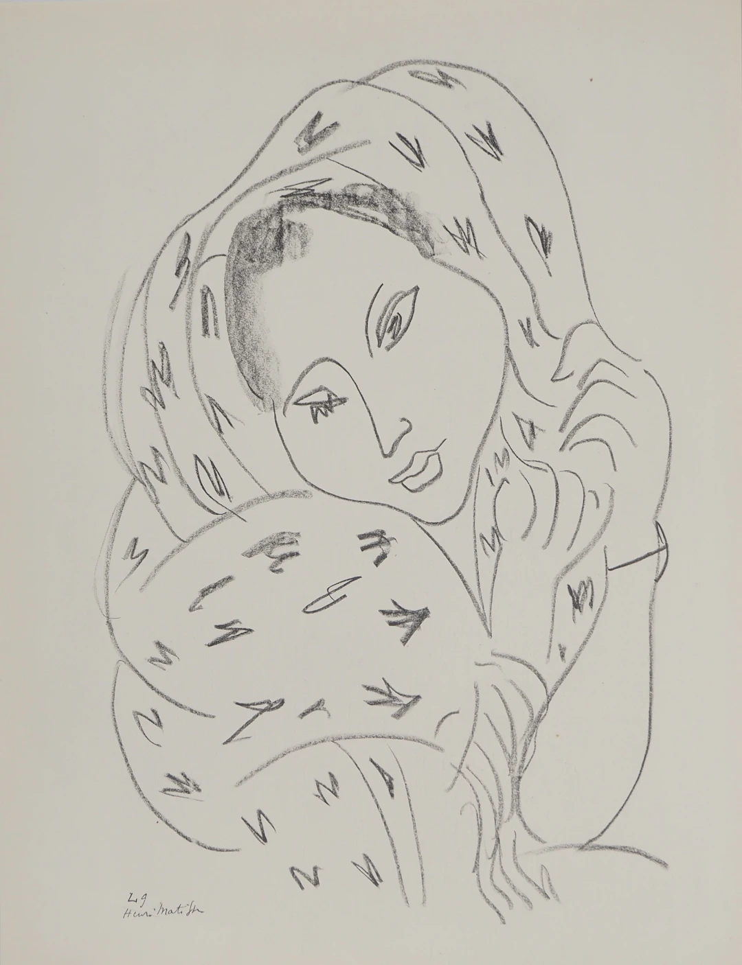 Henri MATISSE : Mère et enfant, Lithographie signée