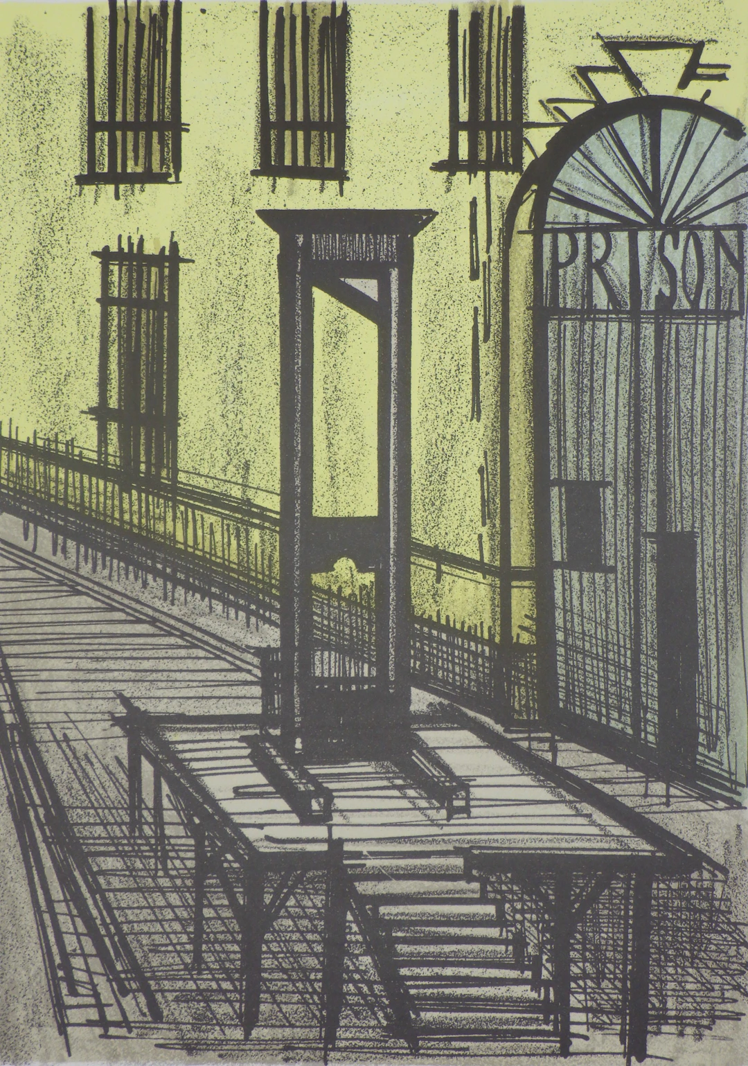 Bernard BUFFET : La Guillotine, Lithographie originale