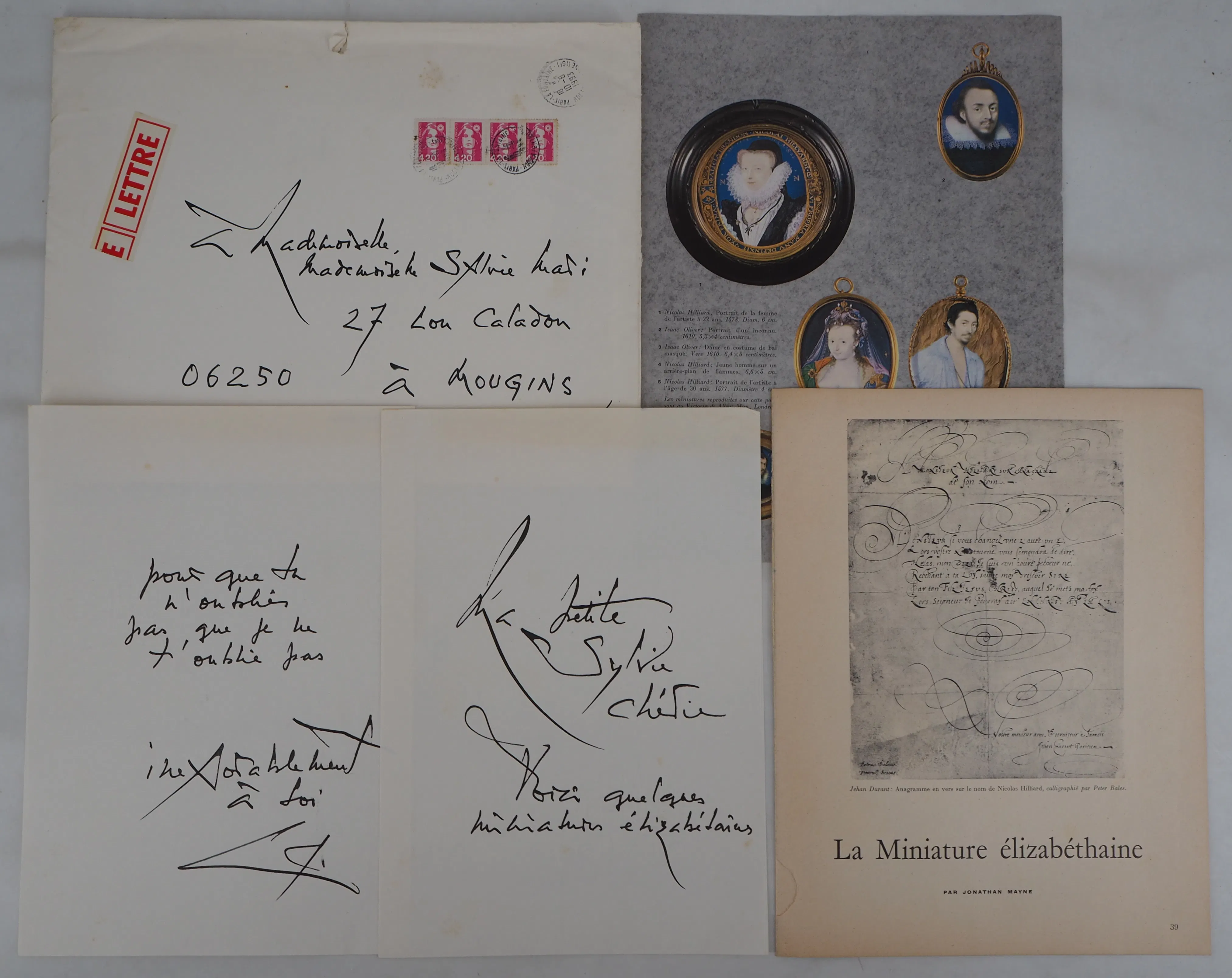 Georges MATHIEU : Lettre manuscrite, 1993