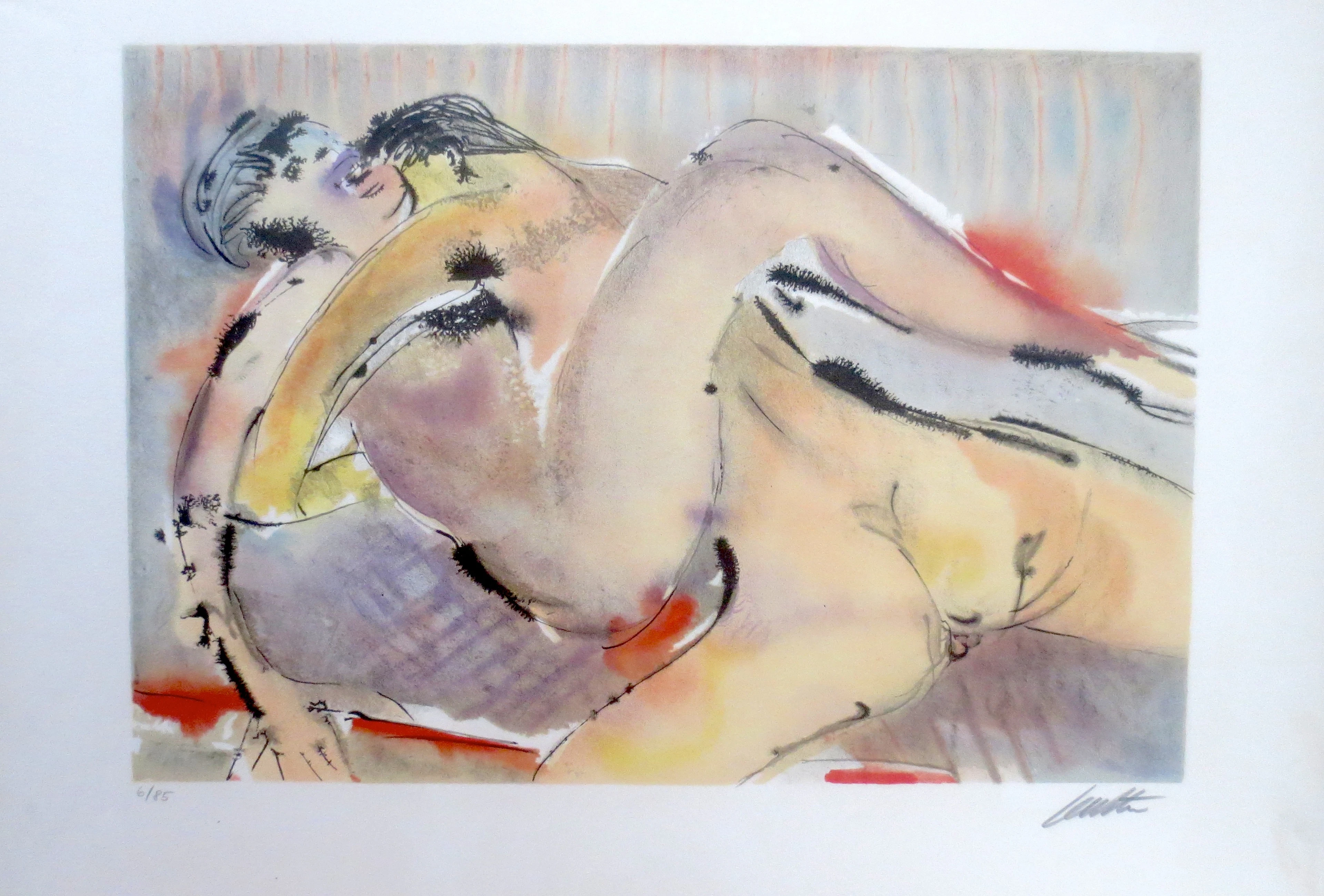Wolf REUTHER - Le couple - Lithographie originale signée au crayon
