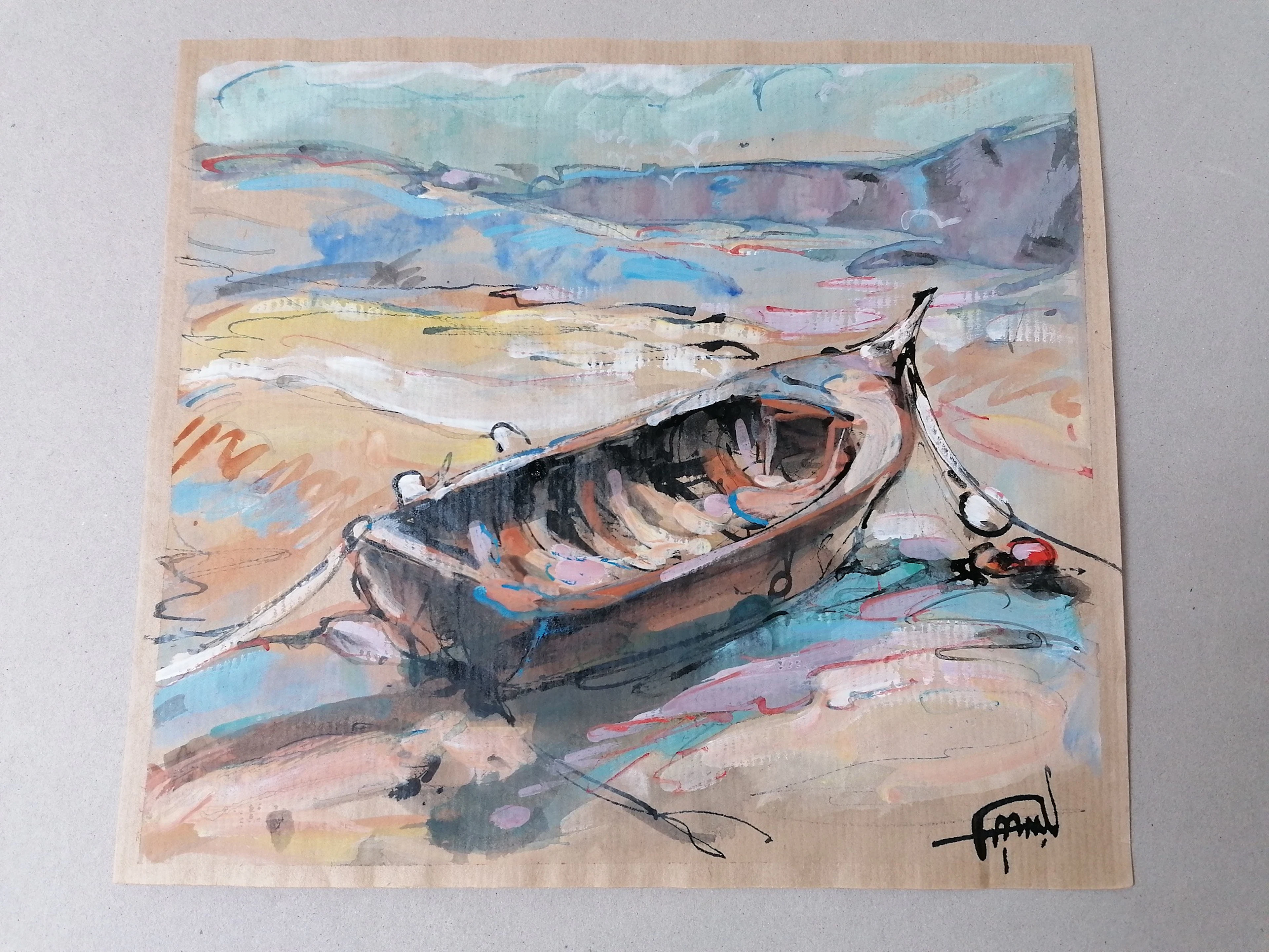 Antoine Faure - Barque sur la grève