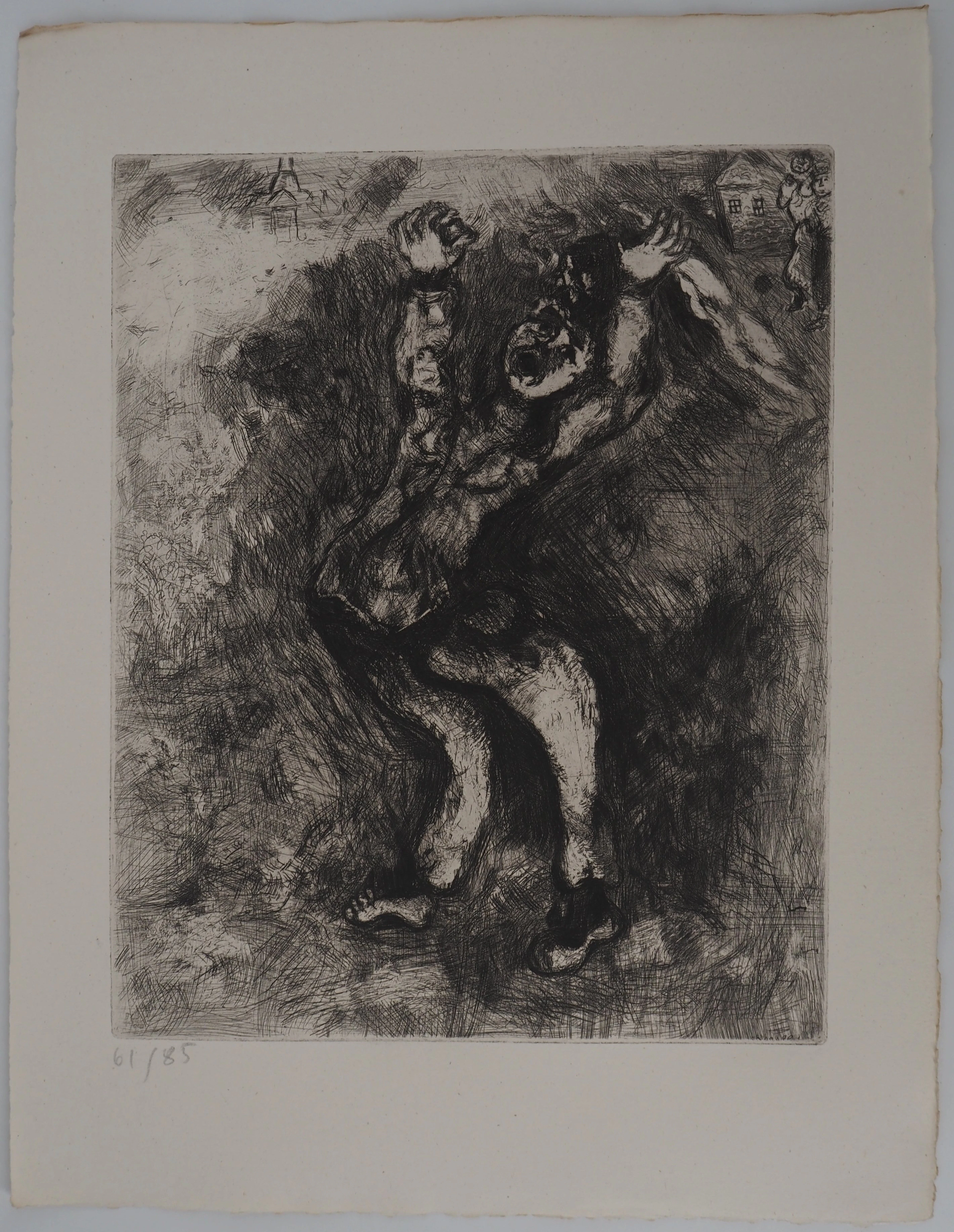 Marc CHAGALL : La folie, Gravure originale signée