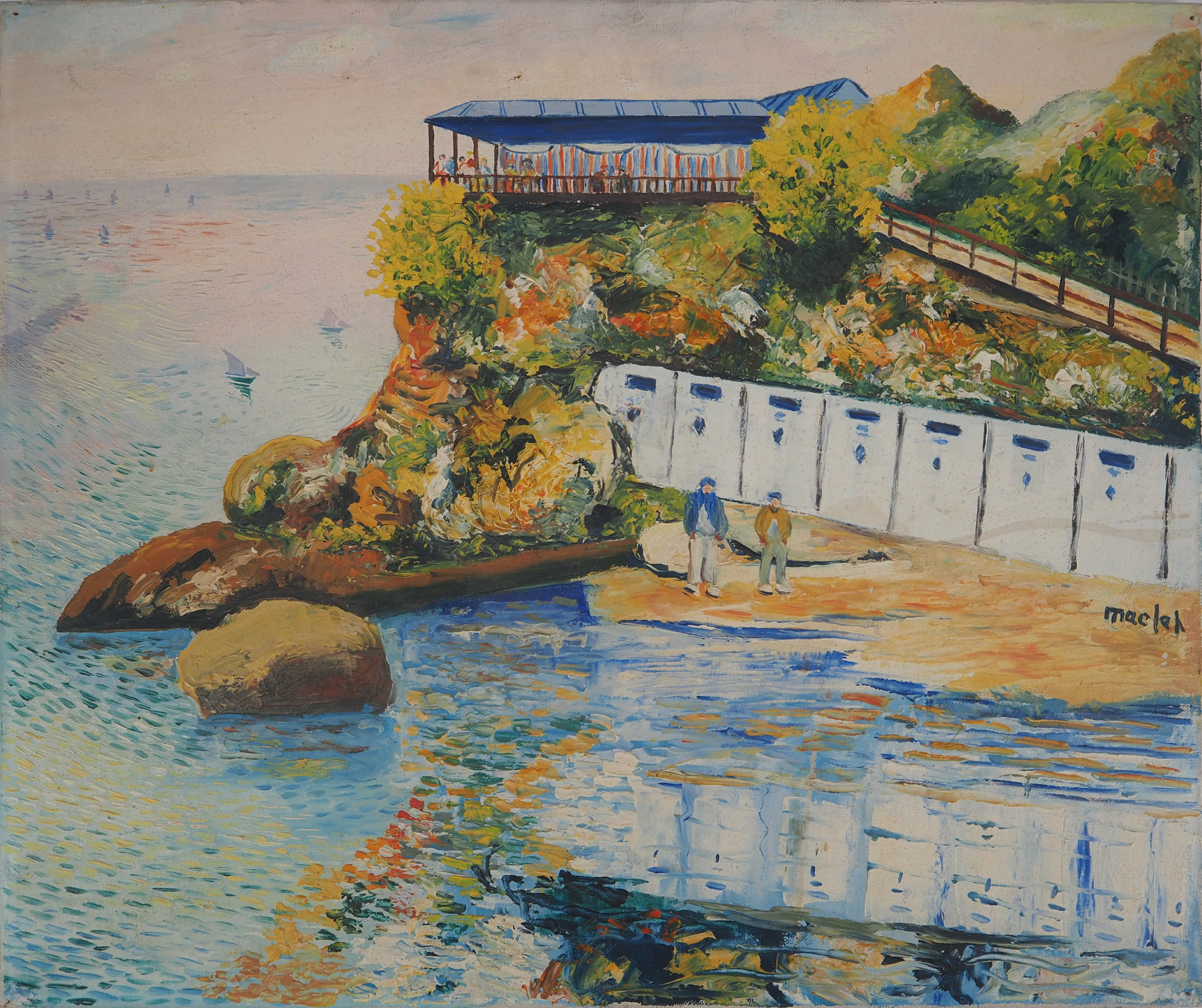 Elisée MACLET : La Pointe du Mourillon à Toulon - Huile sur toile