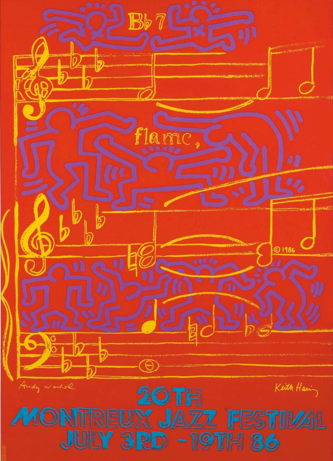 Keith HARING et Andy WARHOL - Montreux Jazz Festival, 1986 - Sérigraphie