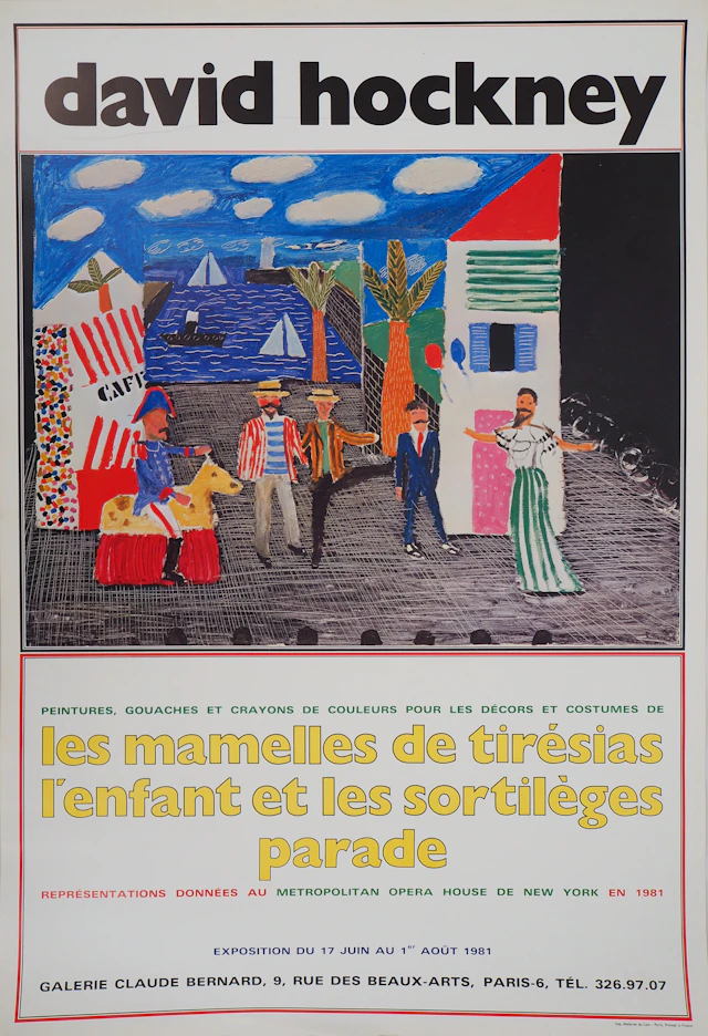 David HOCKNEY : Théâtre, Tirésias, 1981 - Affiche originale d’époque