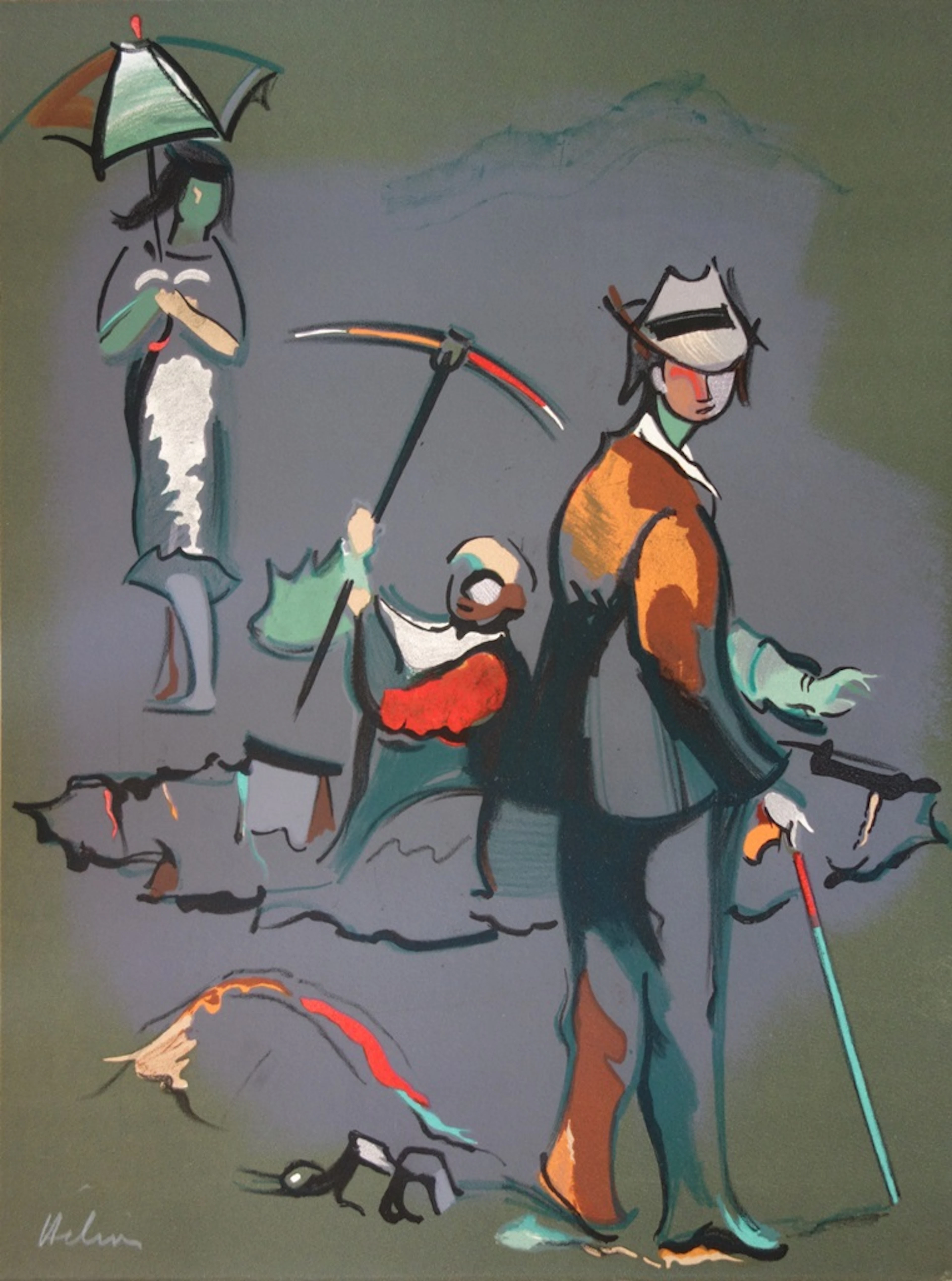 Jean HELION : Orpailleurs - Lithographie originale Signée