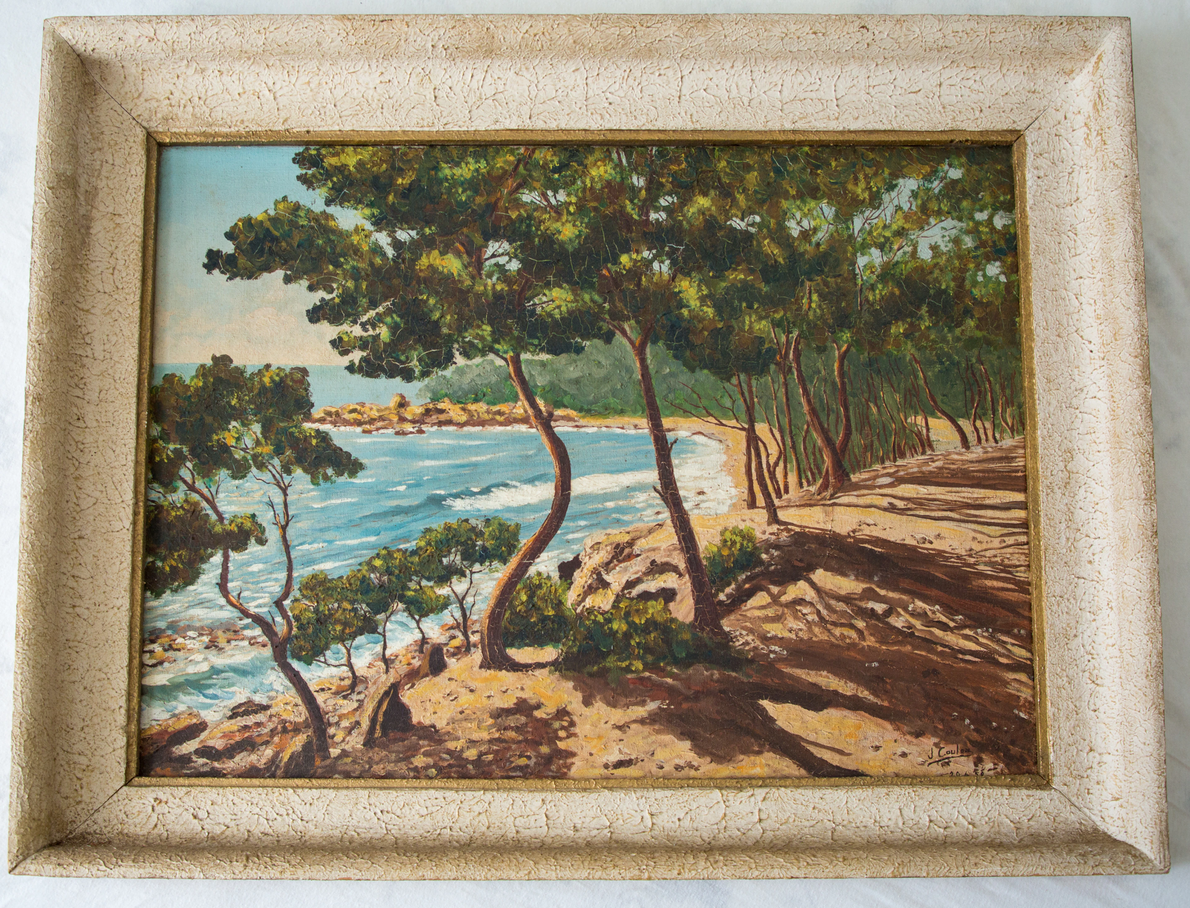 J.Coulon - Pinéde de la côte d’azur, 1958 - Huile sur toile signée