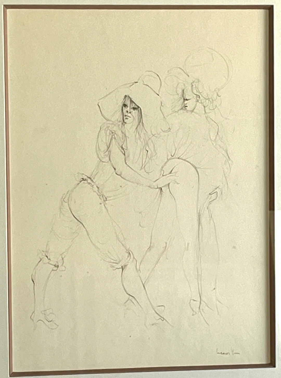 Léonor FINI - La fessée - Dessin original, signé