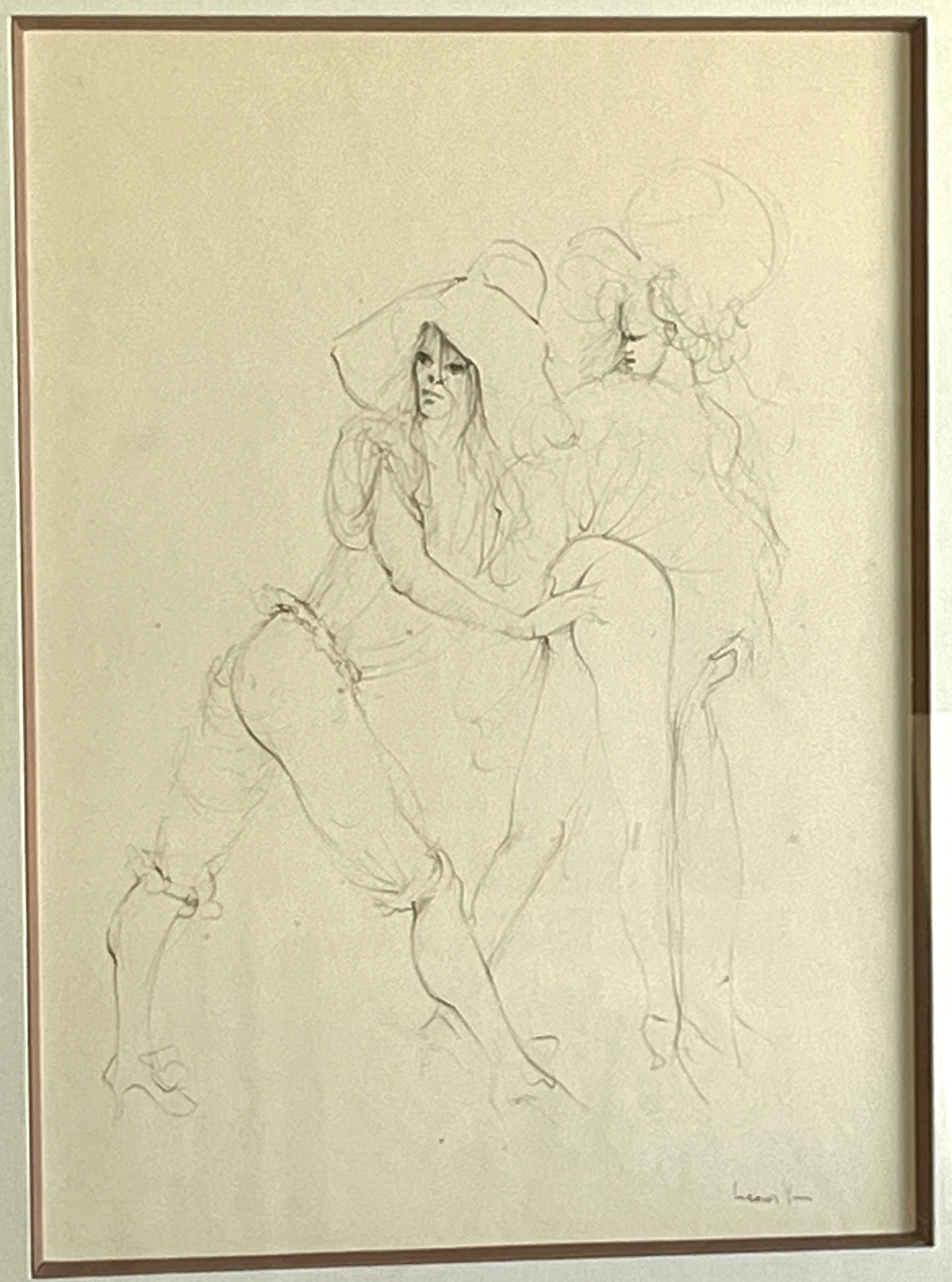 Léonor FINI - La fessée - Dessin original, signé