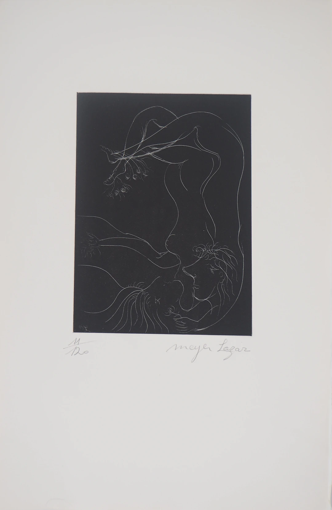 Meyer LAZAR - Couple d’Acrobates, 1974 - Gravure originale signée