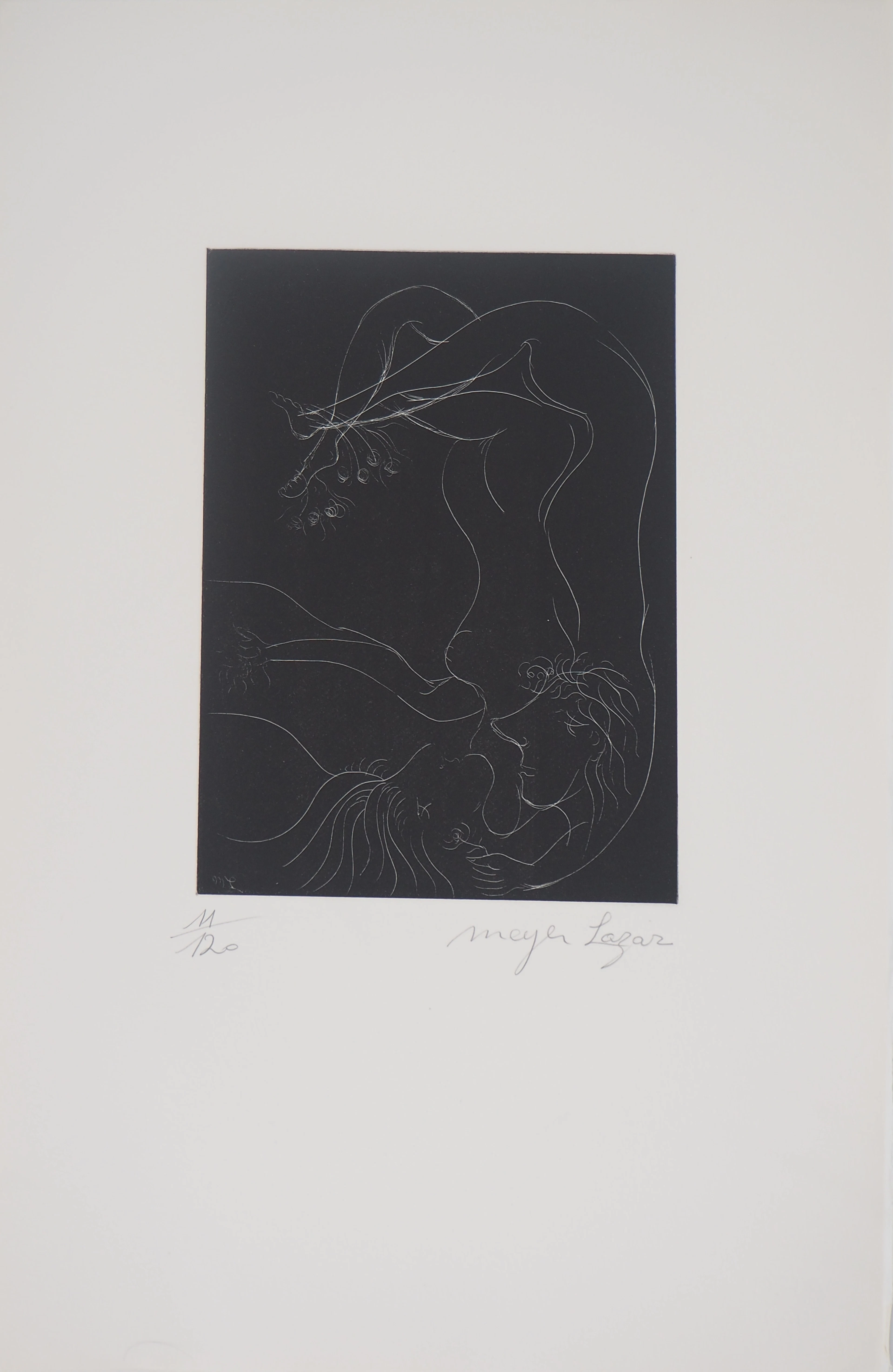 Meyer LAZAR - Couple d’Acrobates, 1974 - Gravure originale signée