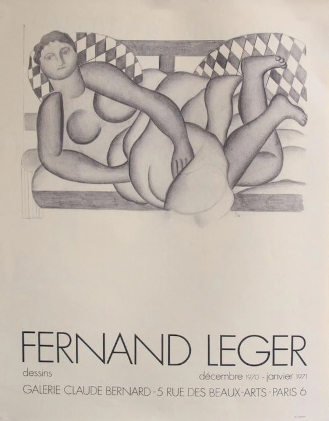 Fernand Léger - Exposition à la Galerie Claude Bernard, 1971 - Affiche