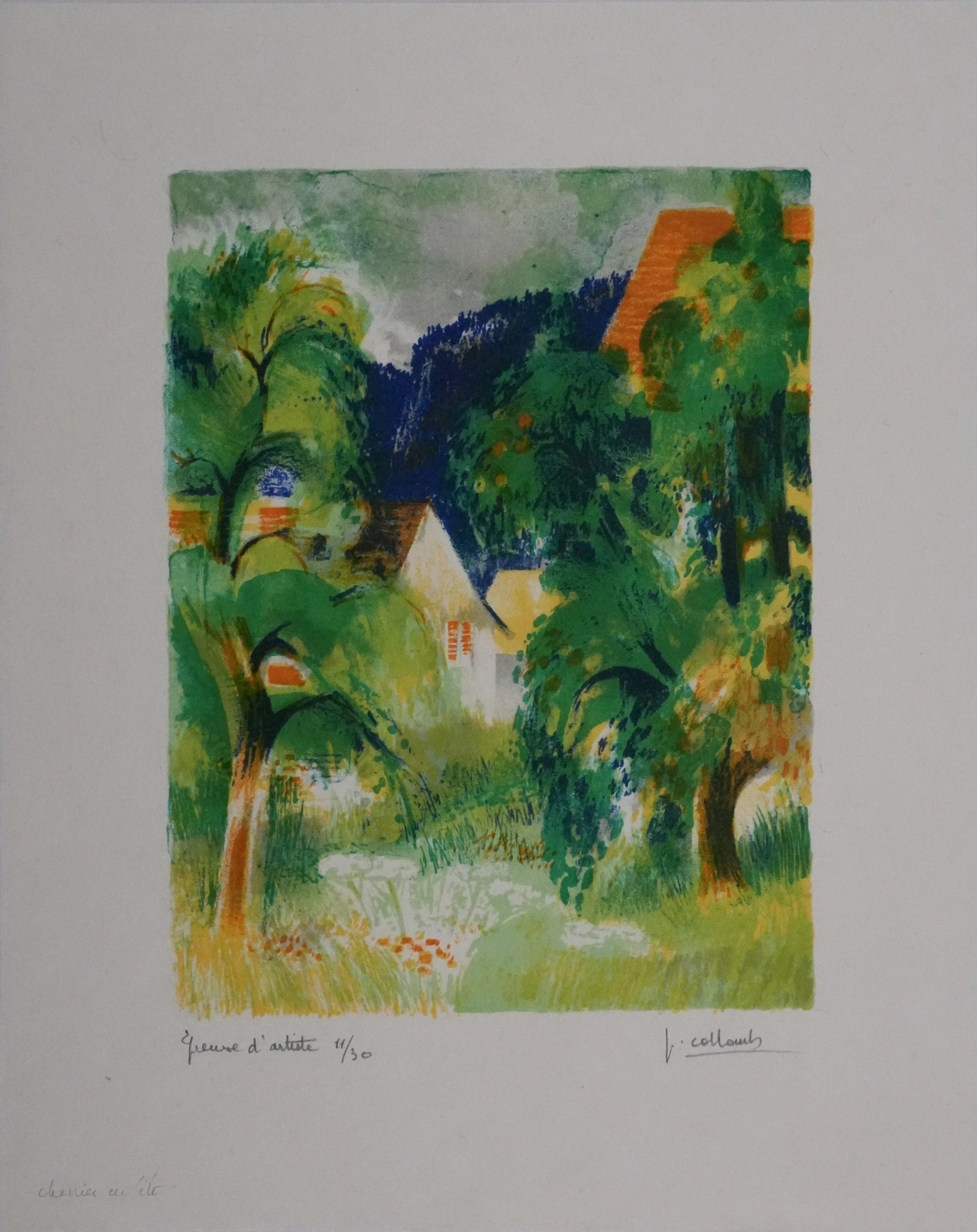 Paul COLLOMB : Chemin en été, Lithographie originale signée