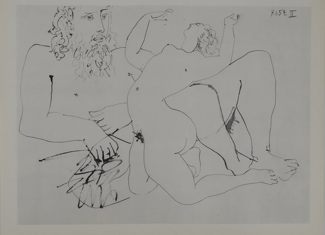 Pablo PICASSO : Comédie Humaine, La séduction, Héliogravure