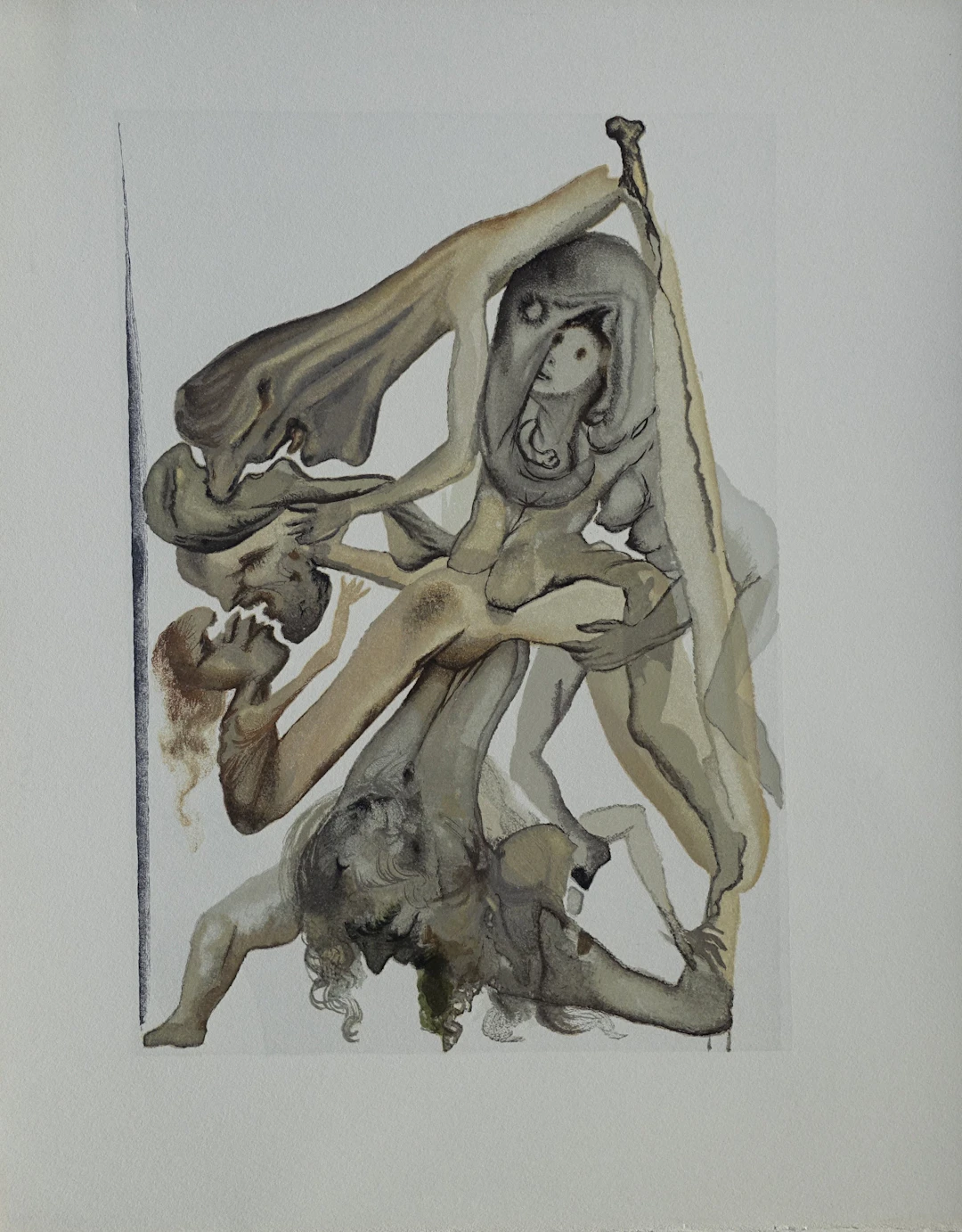 Salvador DALI : Les limbes, Bois gravé original