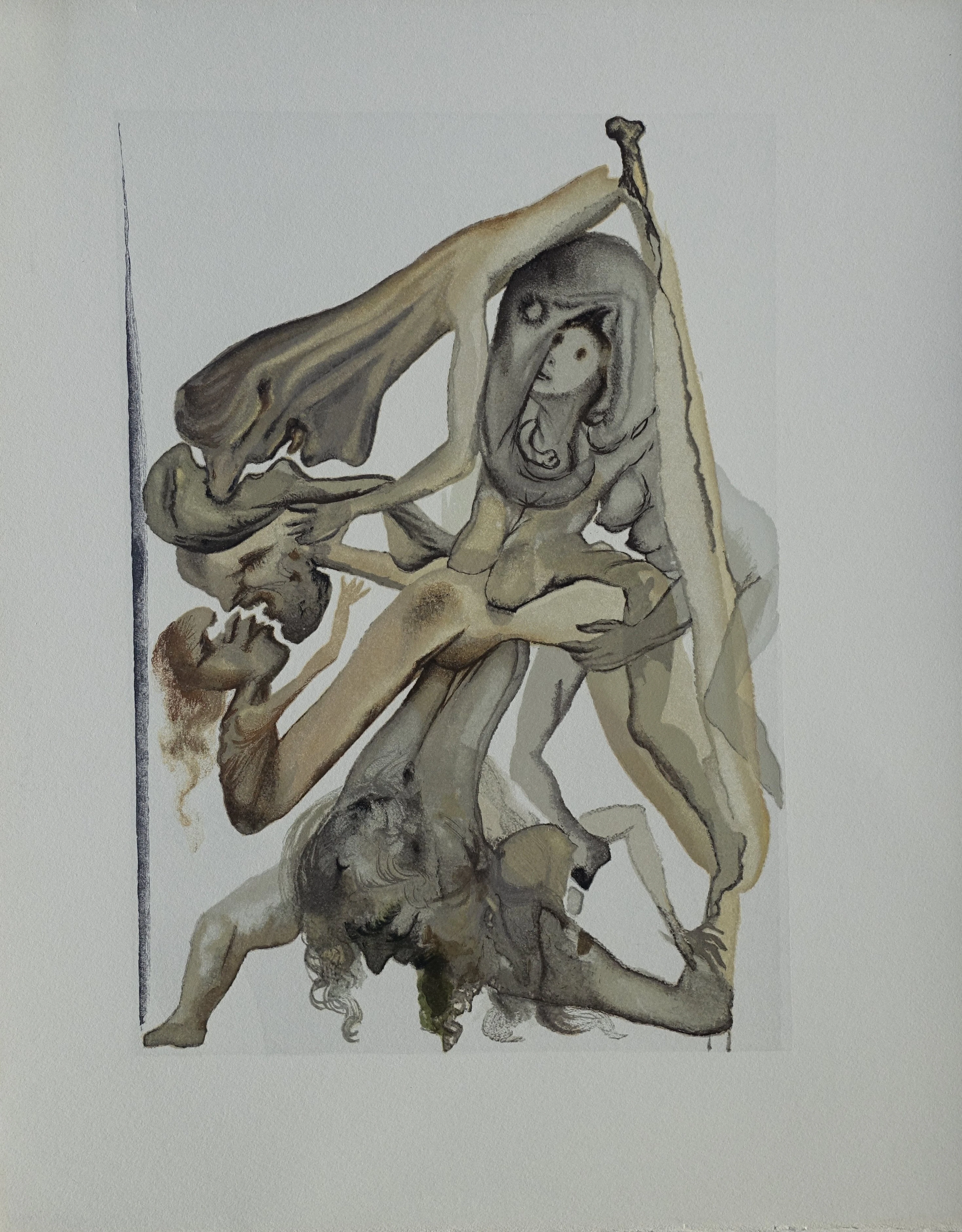 Salvador DALI : Les limbes, Bois gravé original