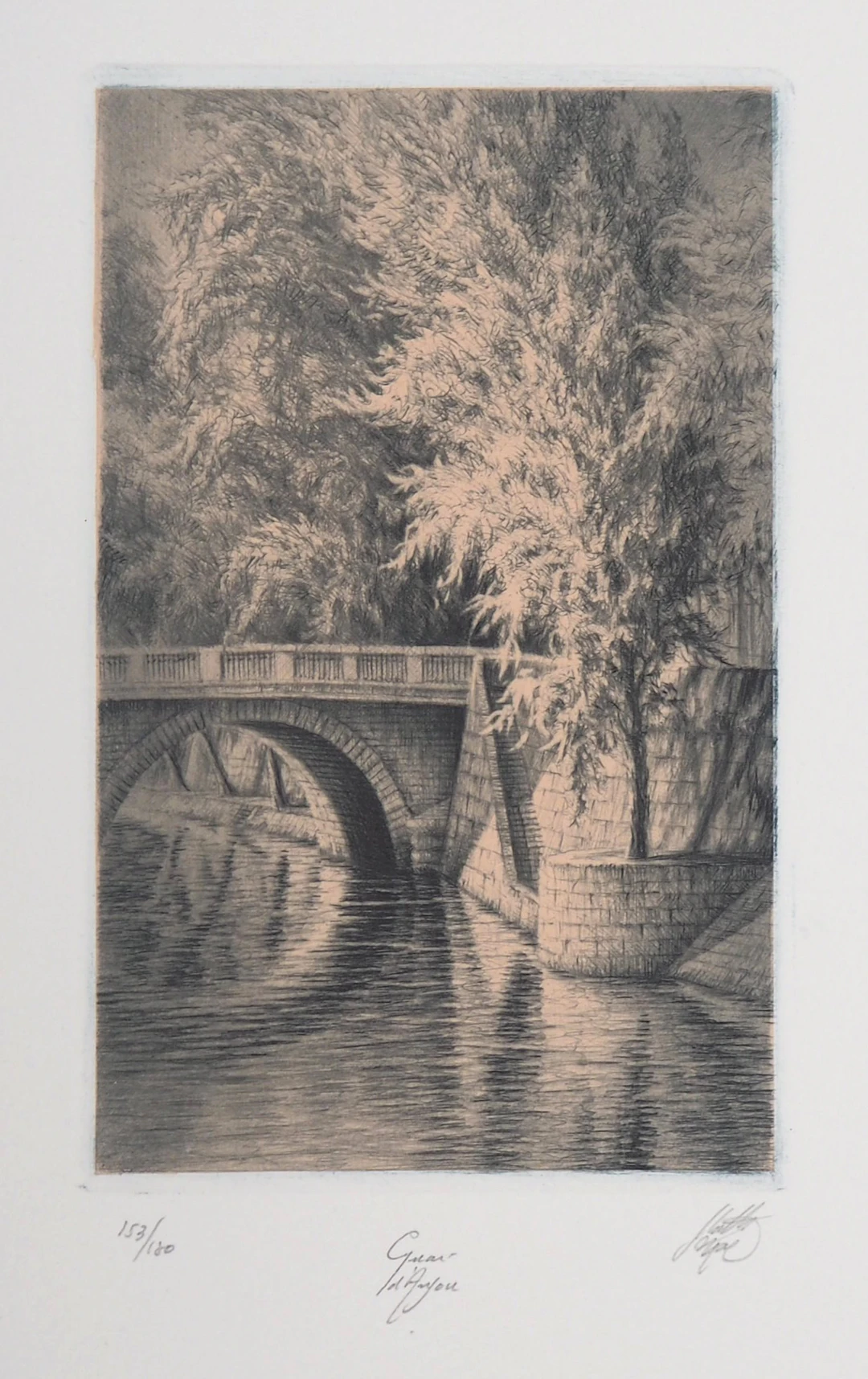 Jean Michel MATHIEUX-MARIE: Quai d’Anjou, Paris - Gravure originale