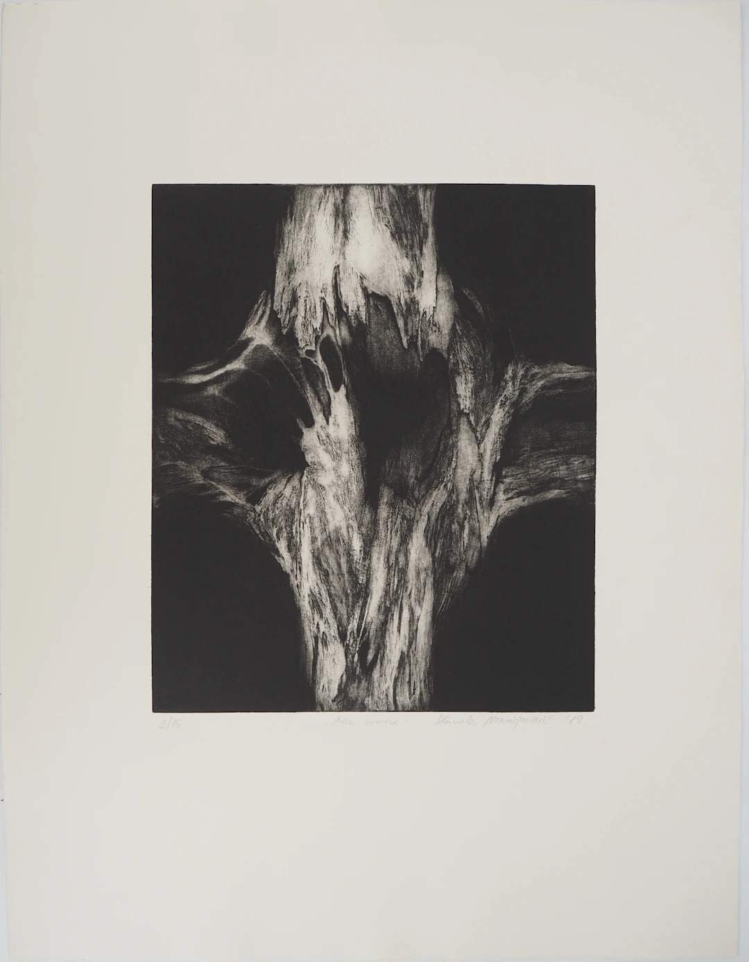 Stanislav MARIJANOVIC, Ma croix, 1989 - Gravure sur cuivre originale Signée