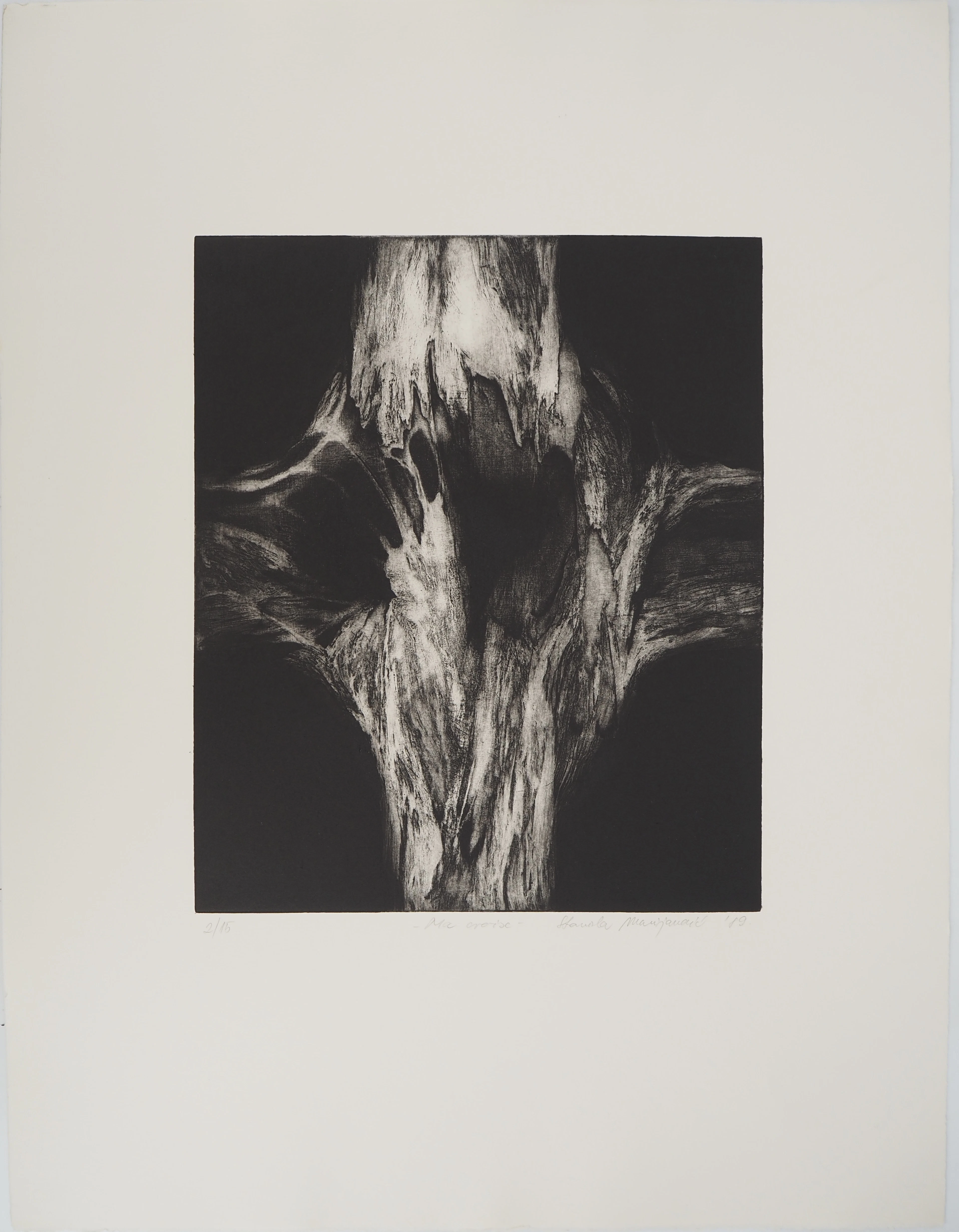 Stanislav MARIJANOVIC, Ma croix, 1989 - Gravure sur cuivre originale Signée