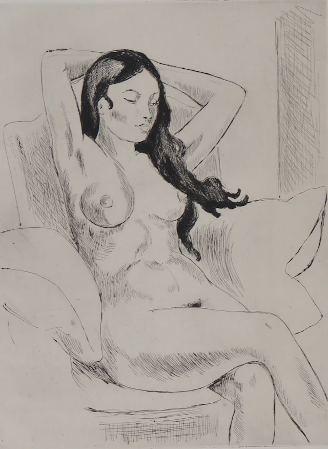 Yves Brayer - Nu, l’Espagnole - Gravure originale signée