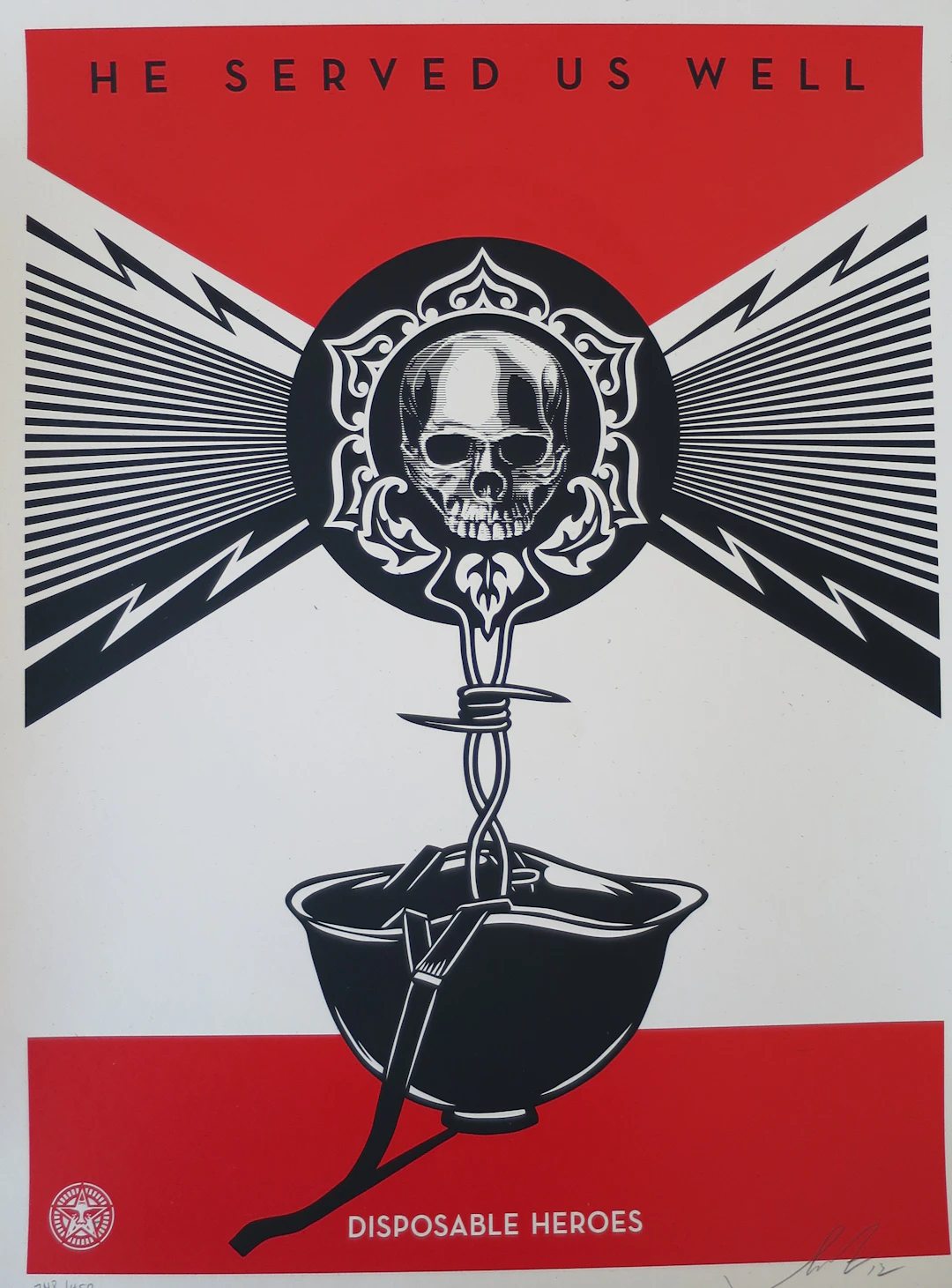 Shepard FAIREY (Obey) - Disposable Heroes, 2012 - Sérigraphie signée au crayon