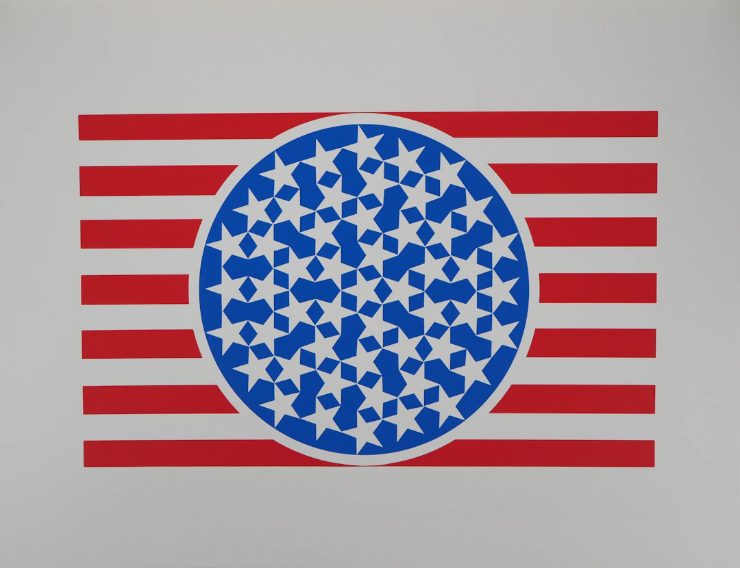 Robert INDIANA : American Dream, New Glory Banner, Sérigraphie originale