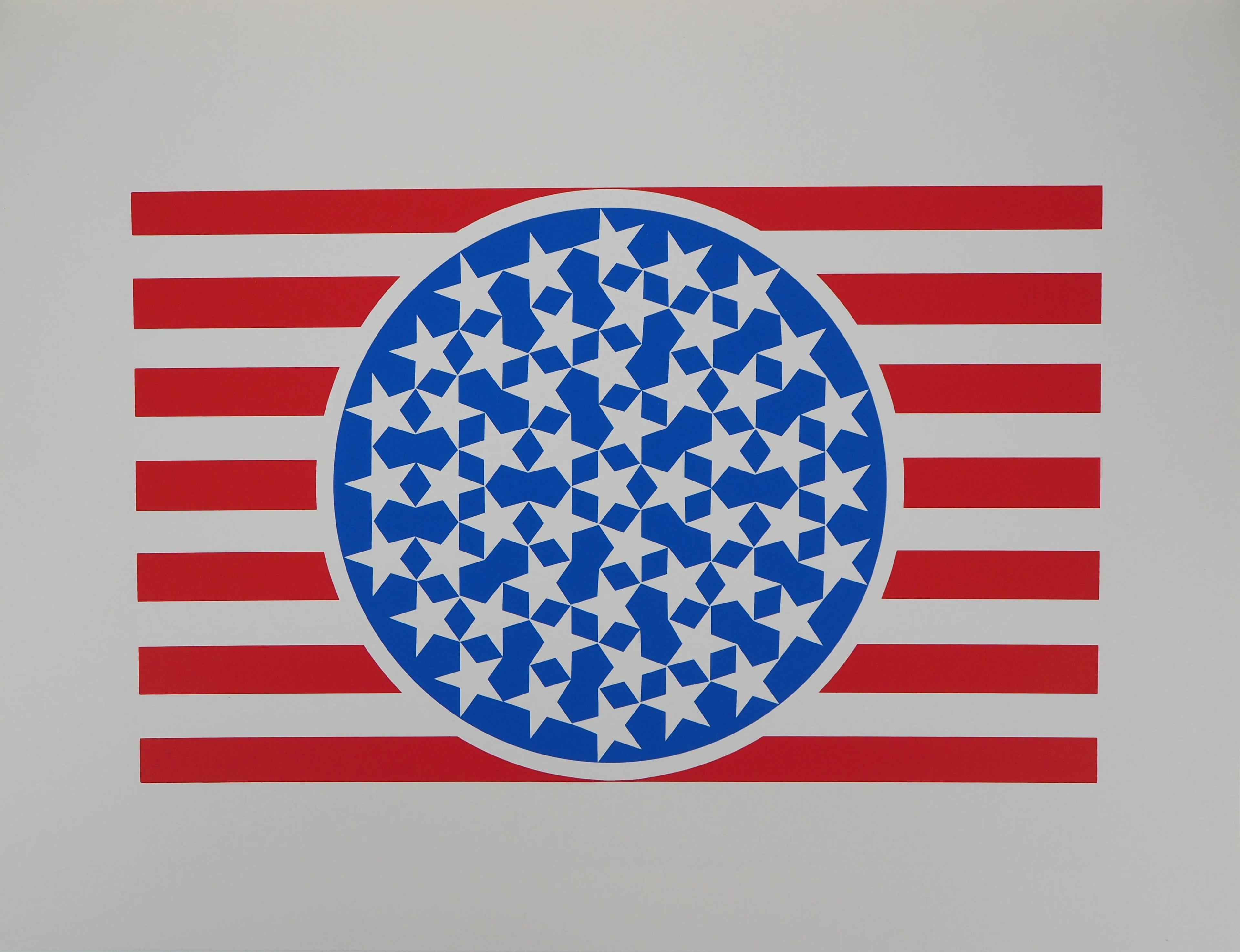 Robert INDIANA : American Dream, New Glory Banner, Sérigraphie originale