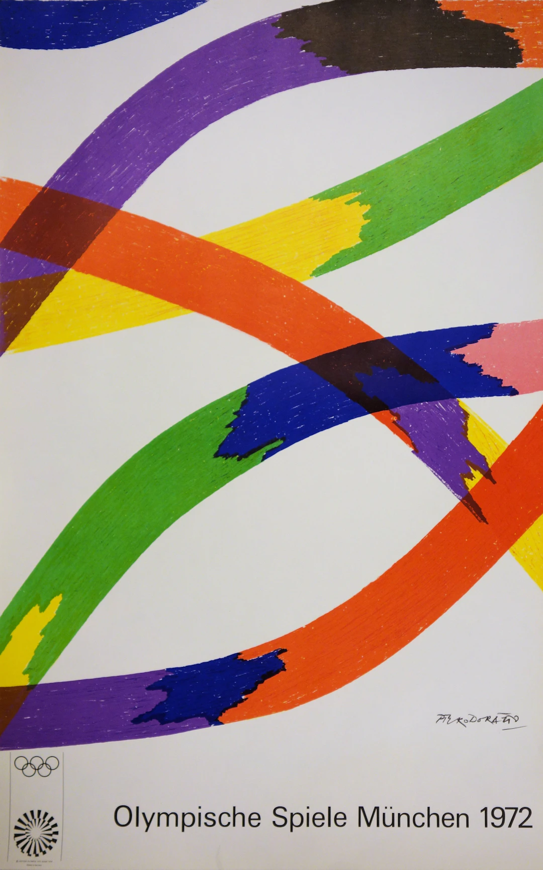 Piero Dorazio : Rubans - Lithographie signée 1972