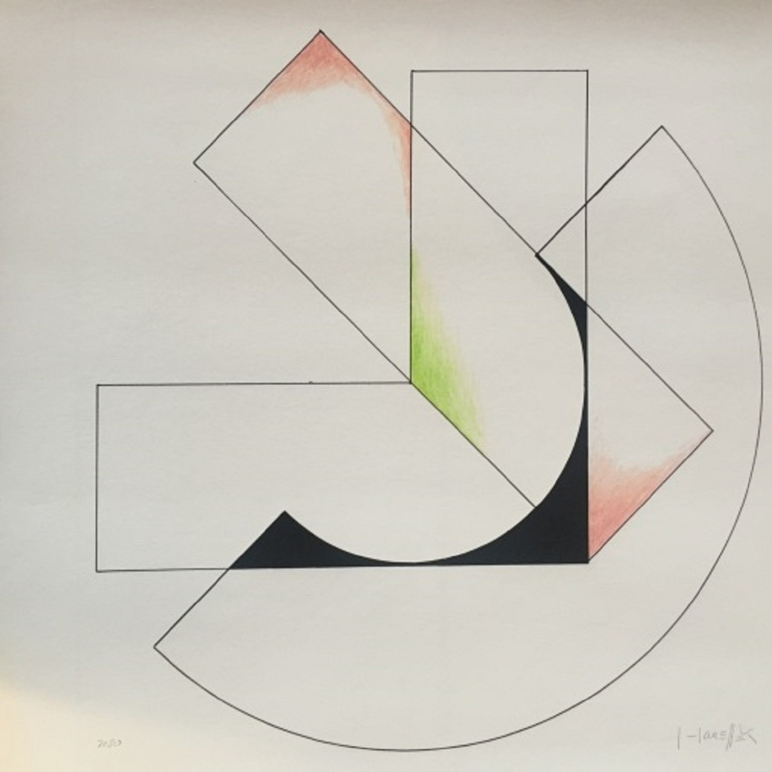 Gottfried HONEGGER - Structures géométriques, 2015 - Lithographie