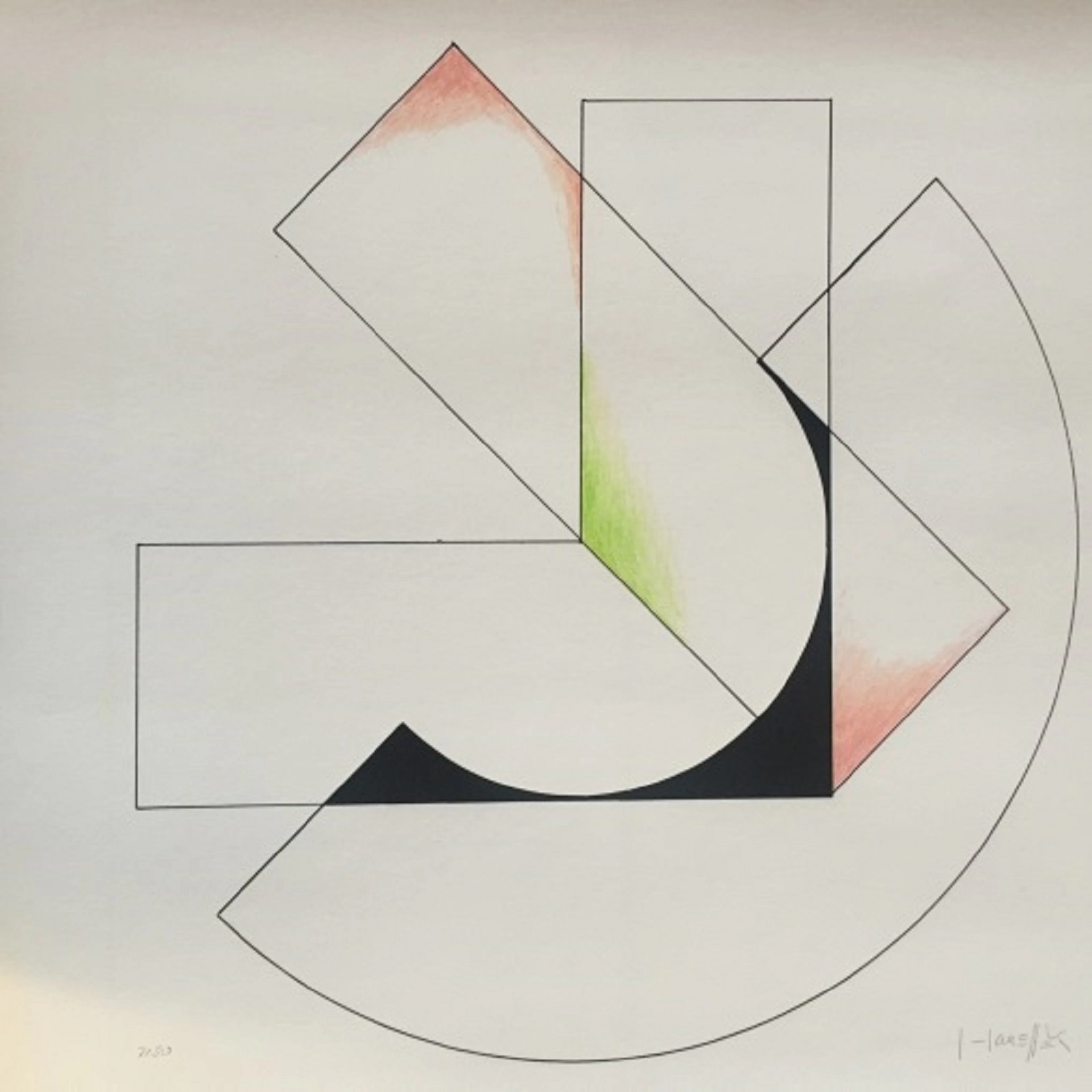 Gottfried HONEGGER - Structures géométriques, 2015 - Lithographie
