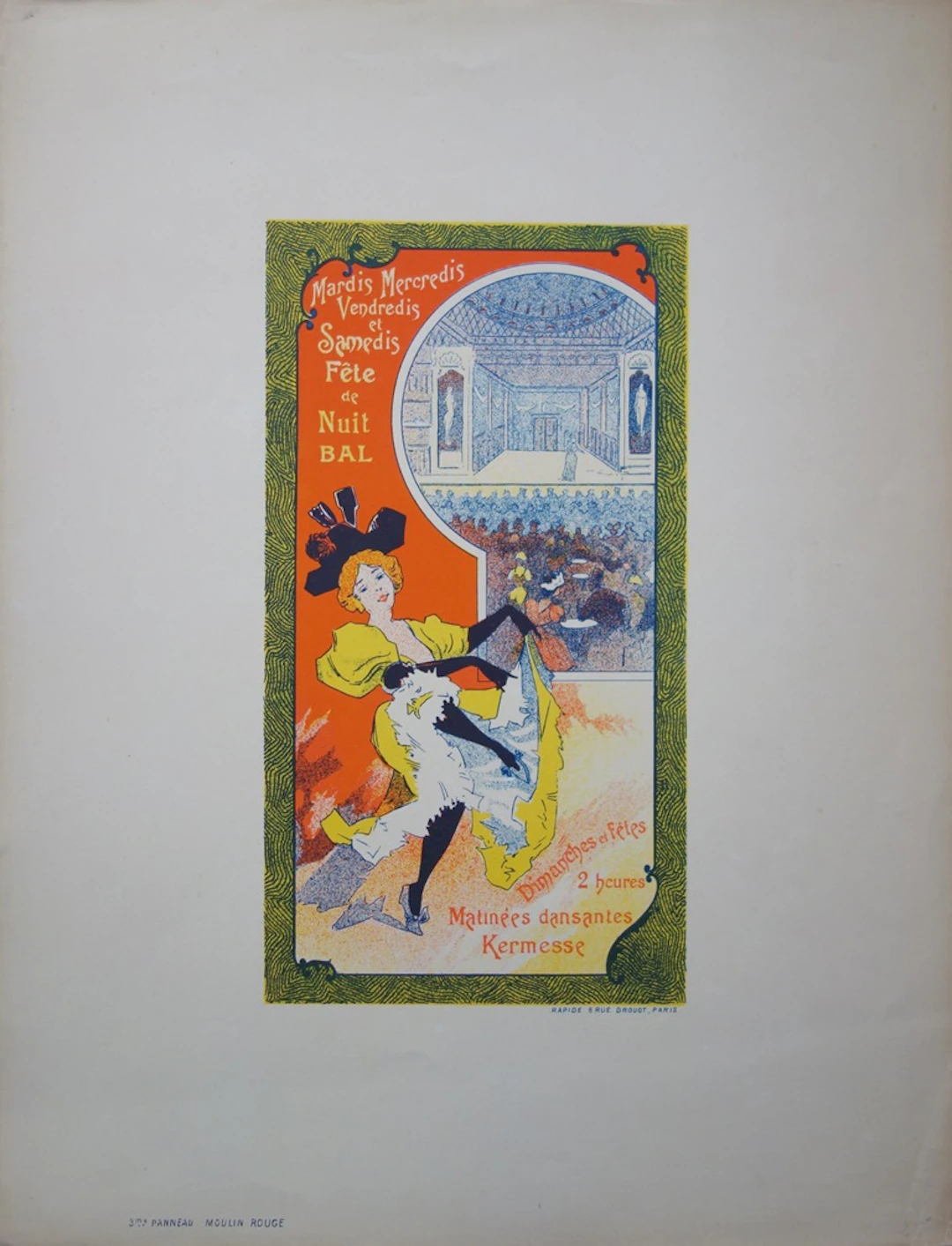 Fête de nuit au Moulin Rouge, Lithographie originale