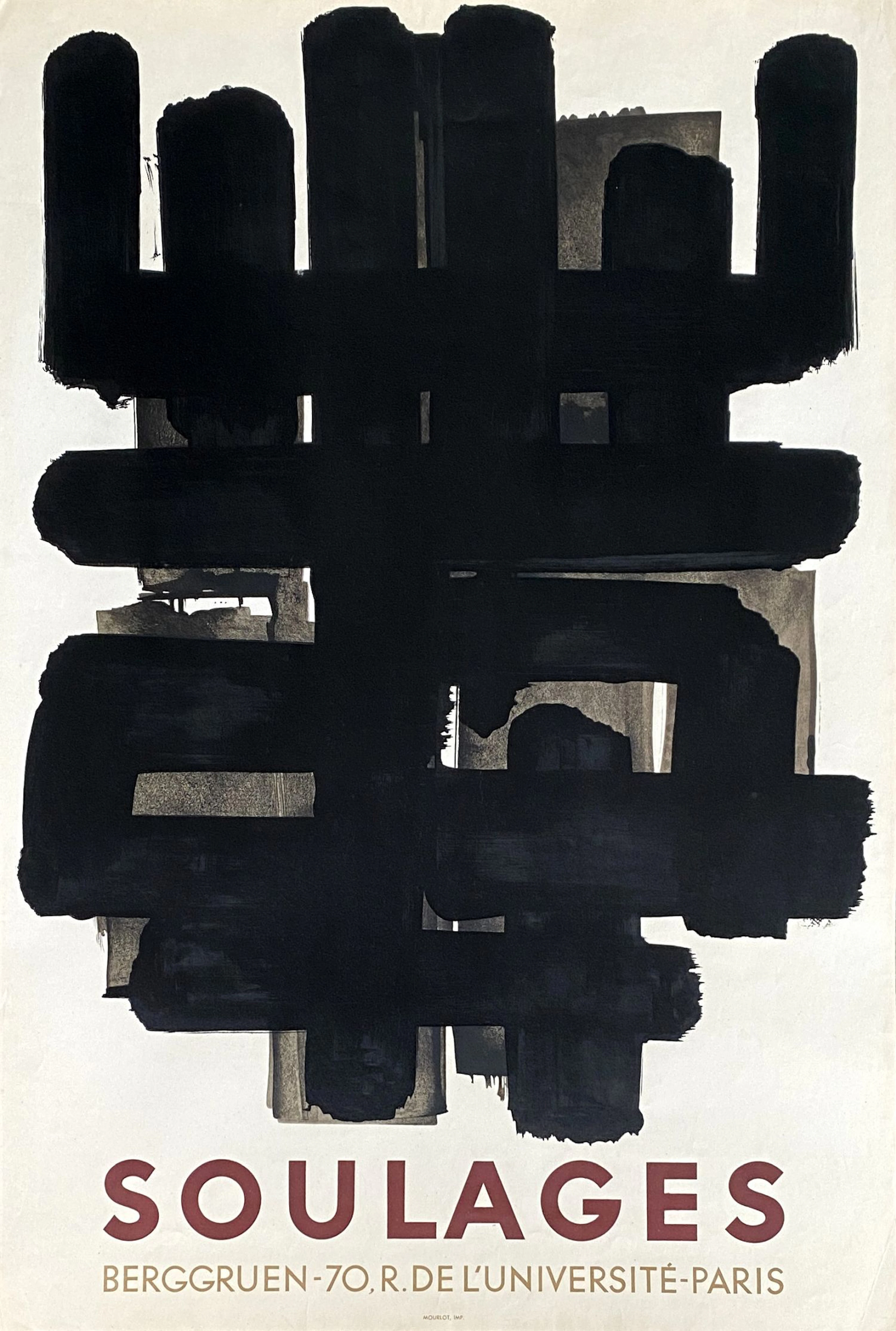 Pierre Soulages - Lithographie N°3, 1957 - Lithographie originale