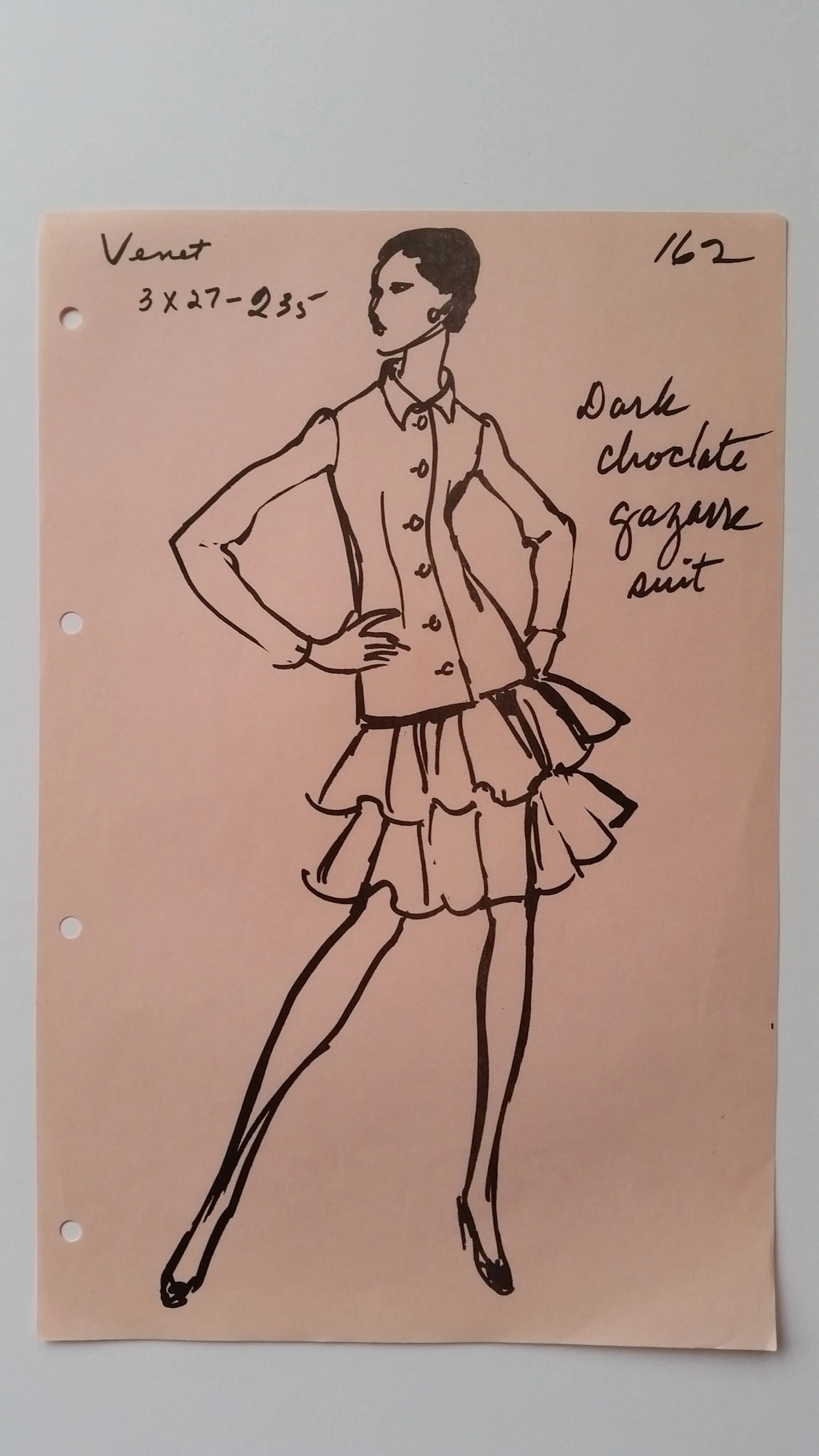 Philippe Venet - Croquis tailleur jupe