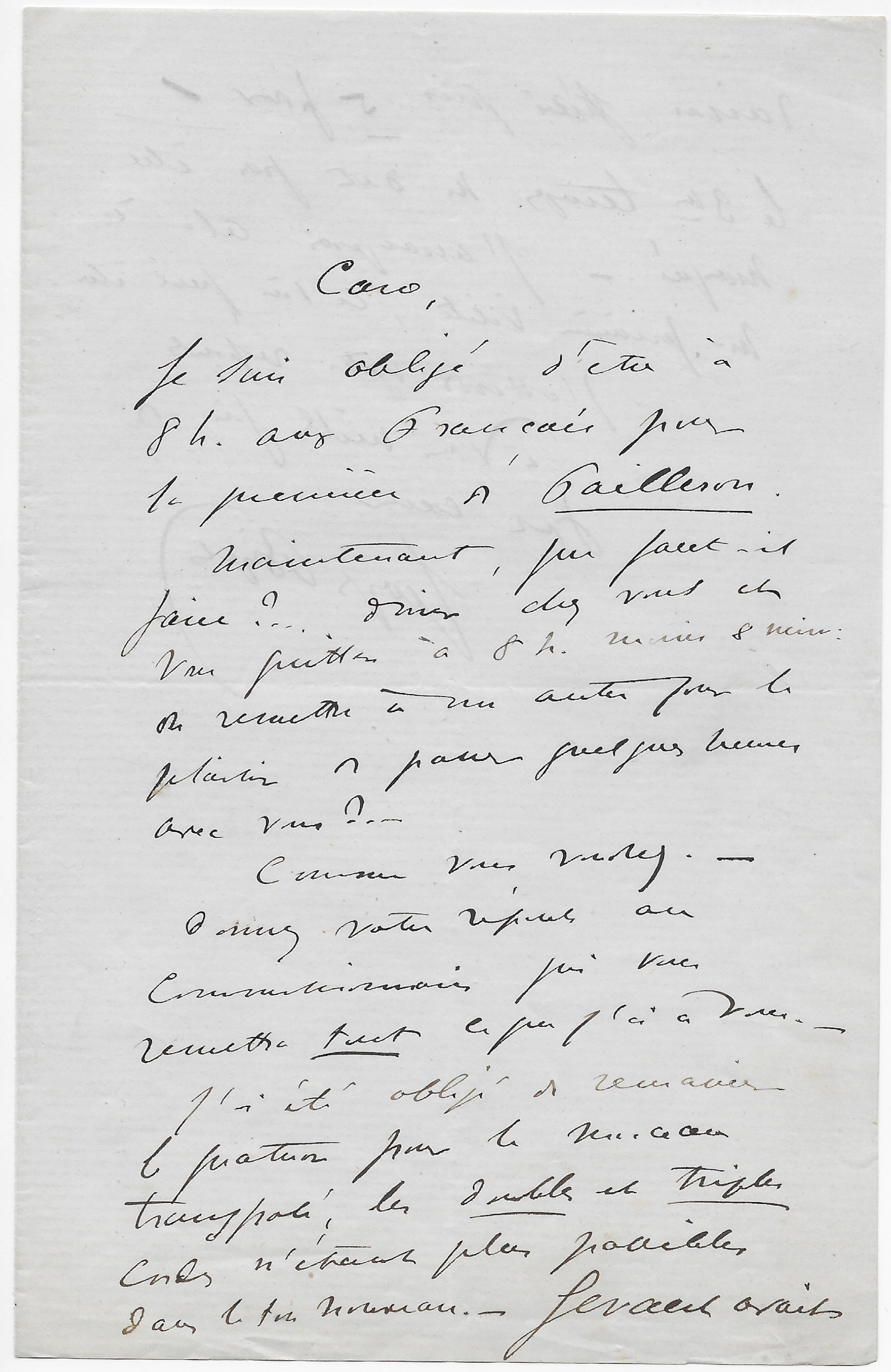 Georges BIZET Lettre autographe signée La jolie fille de Perth